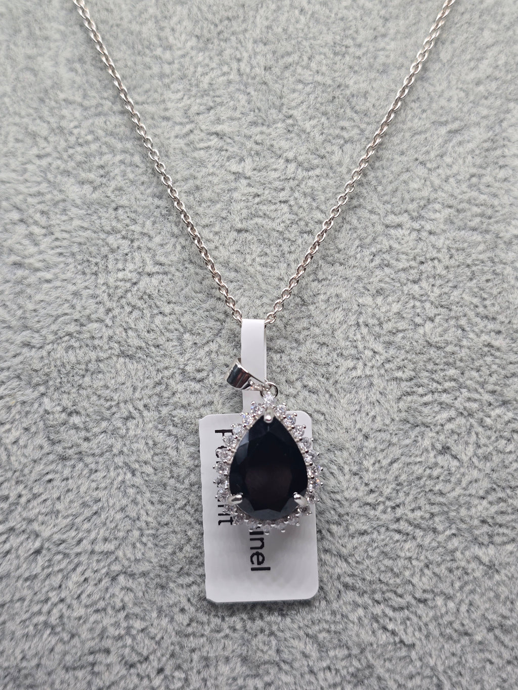 Black Spinel Pear Pendant