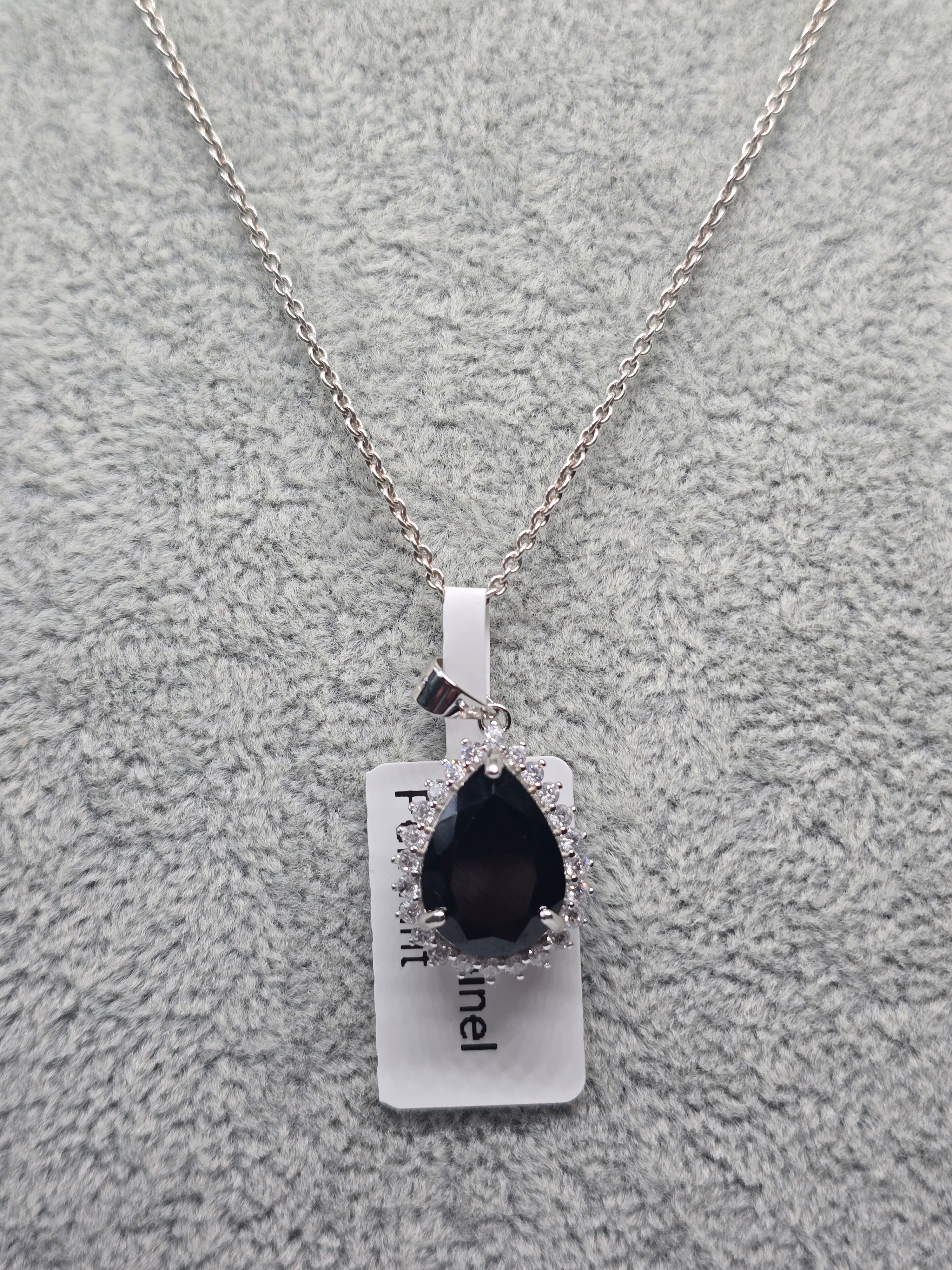 Black Spinel Pear Pendant