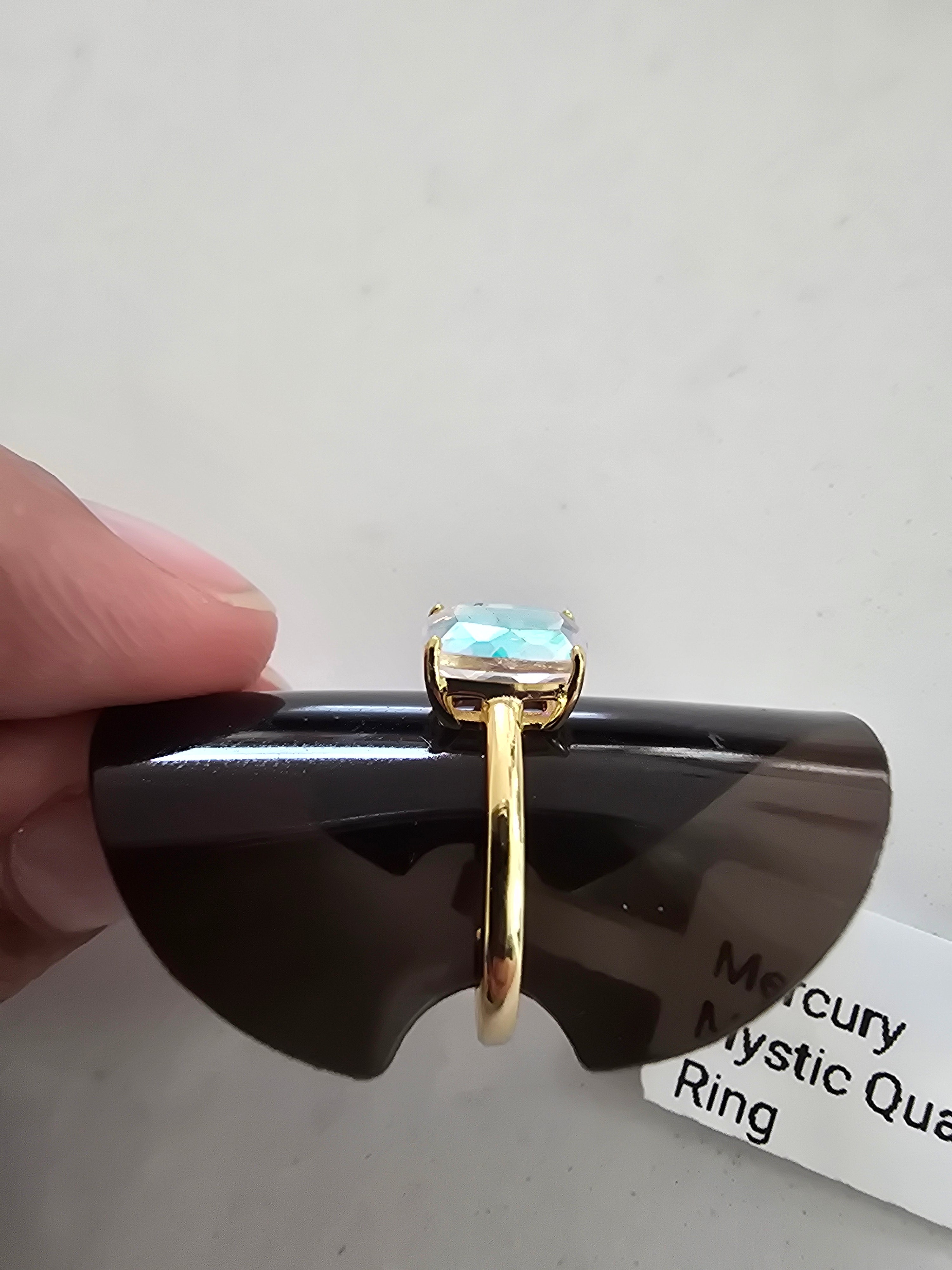 Mercury Mystic Quartz Ring – Yellow Gold S925 Silver
