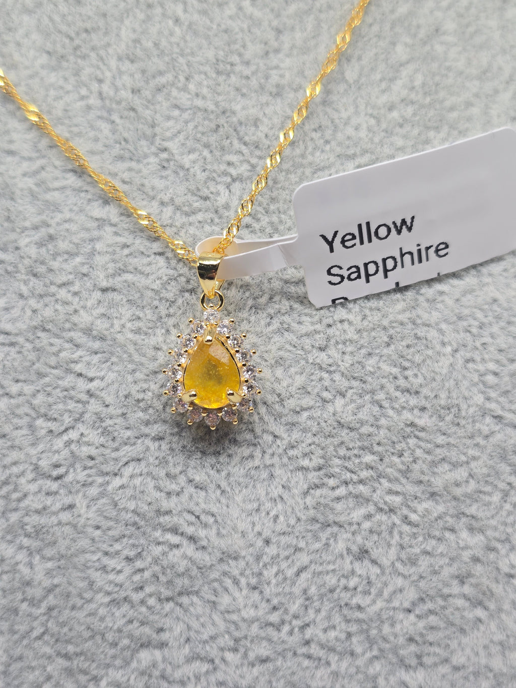 Yellow Sapphire Pendant Necklace – S925 Silver