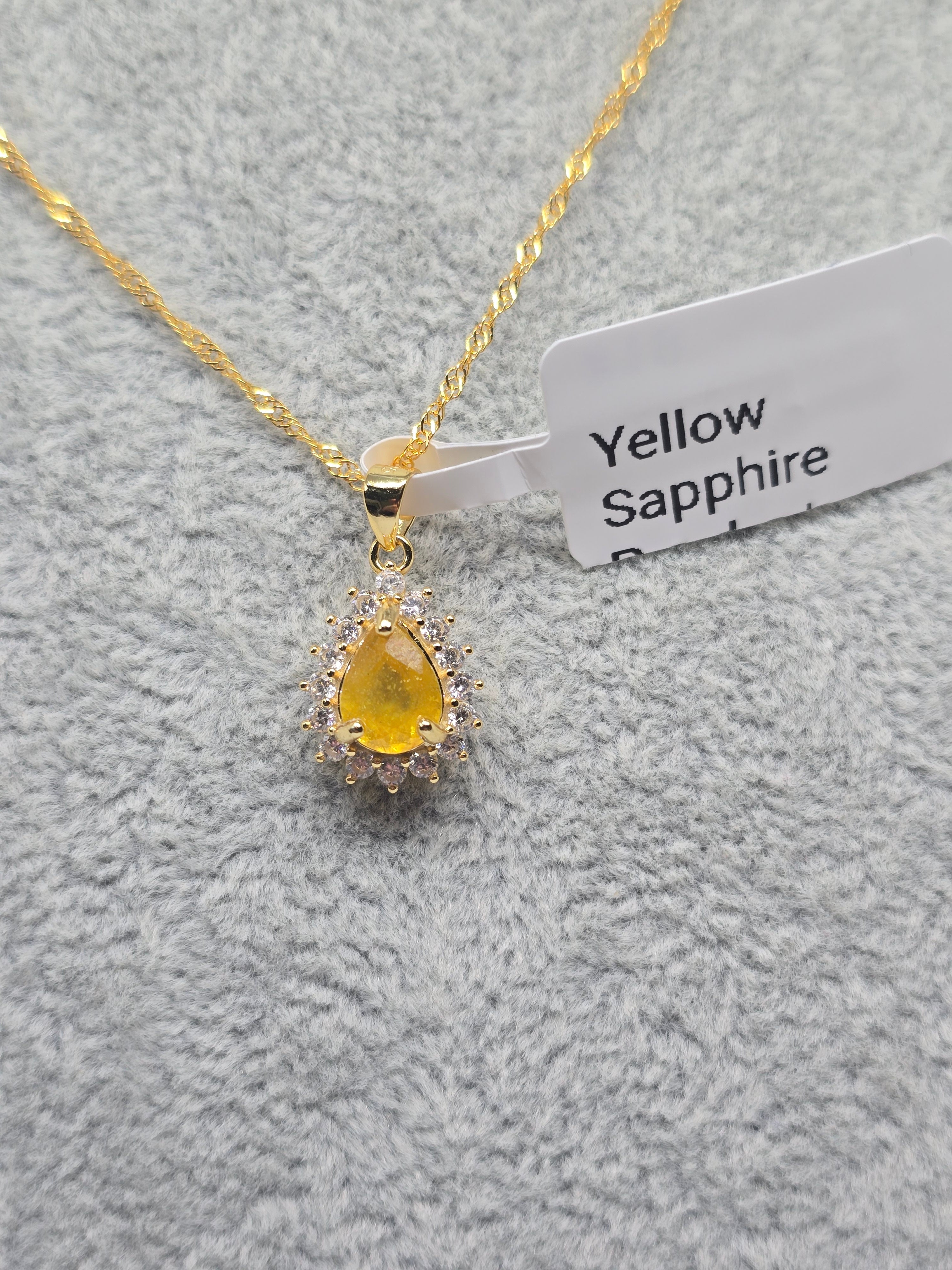 Yellow Sapphire Pendant Necklace – S925 Silver