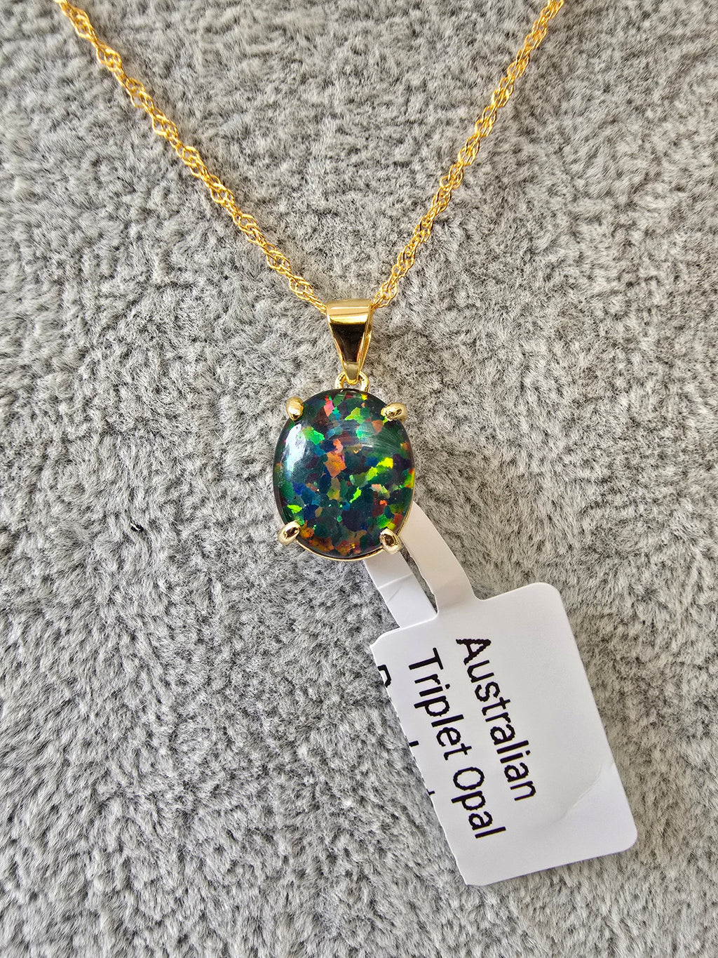Australian Triplet Opal Pendant – Gold Plated S925