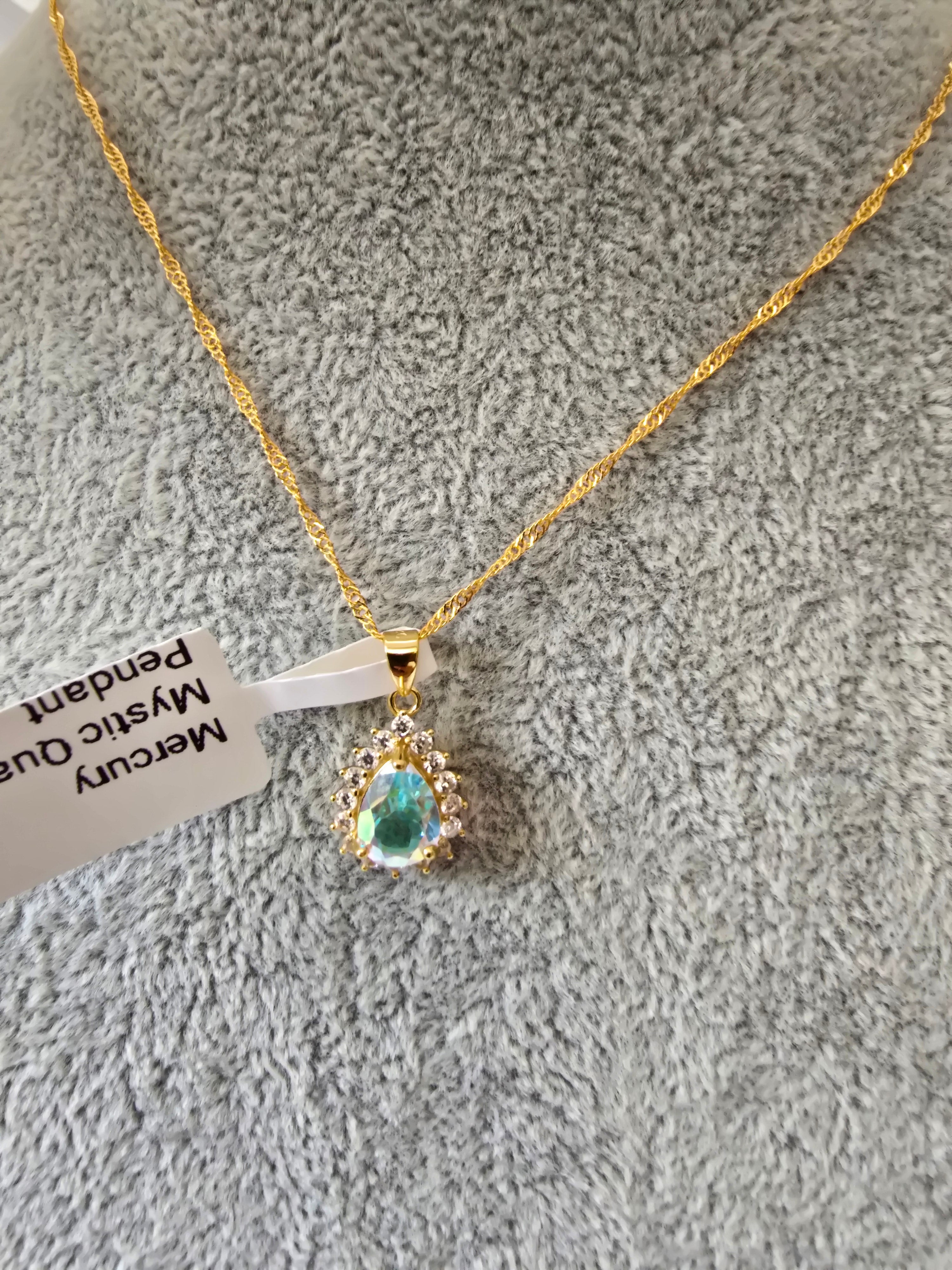 Mercury Mystic Quartz Pendant – Gold Plated S925