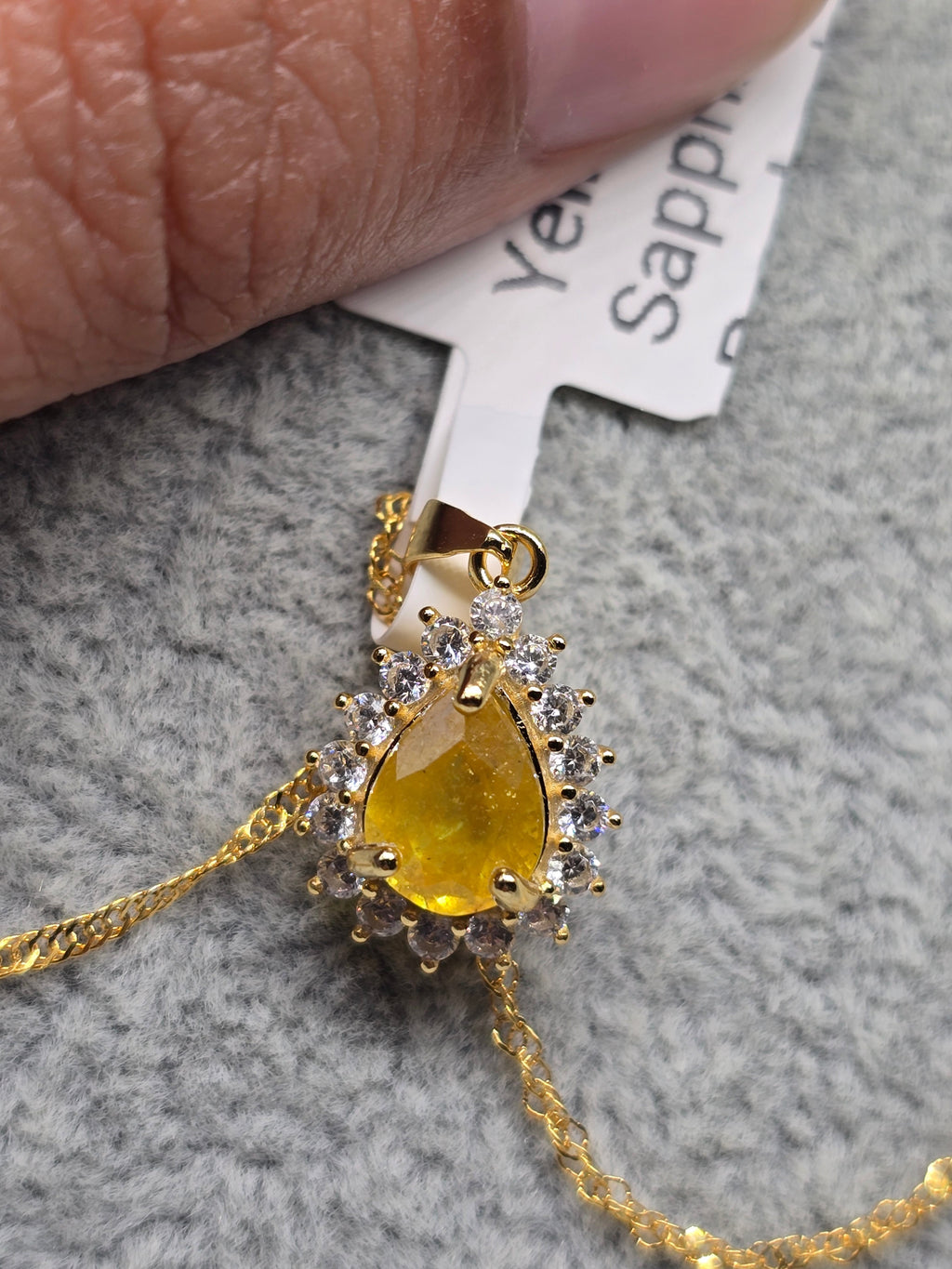 Yellow Sapphire Pendant Necklace – S925 Silver