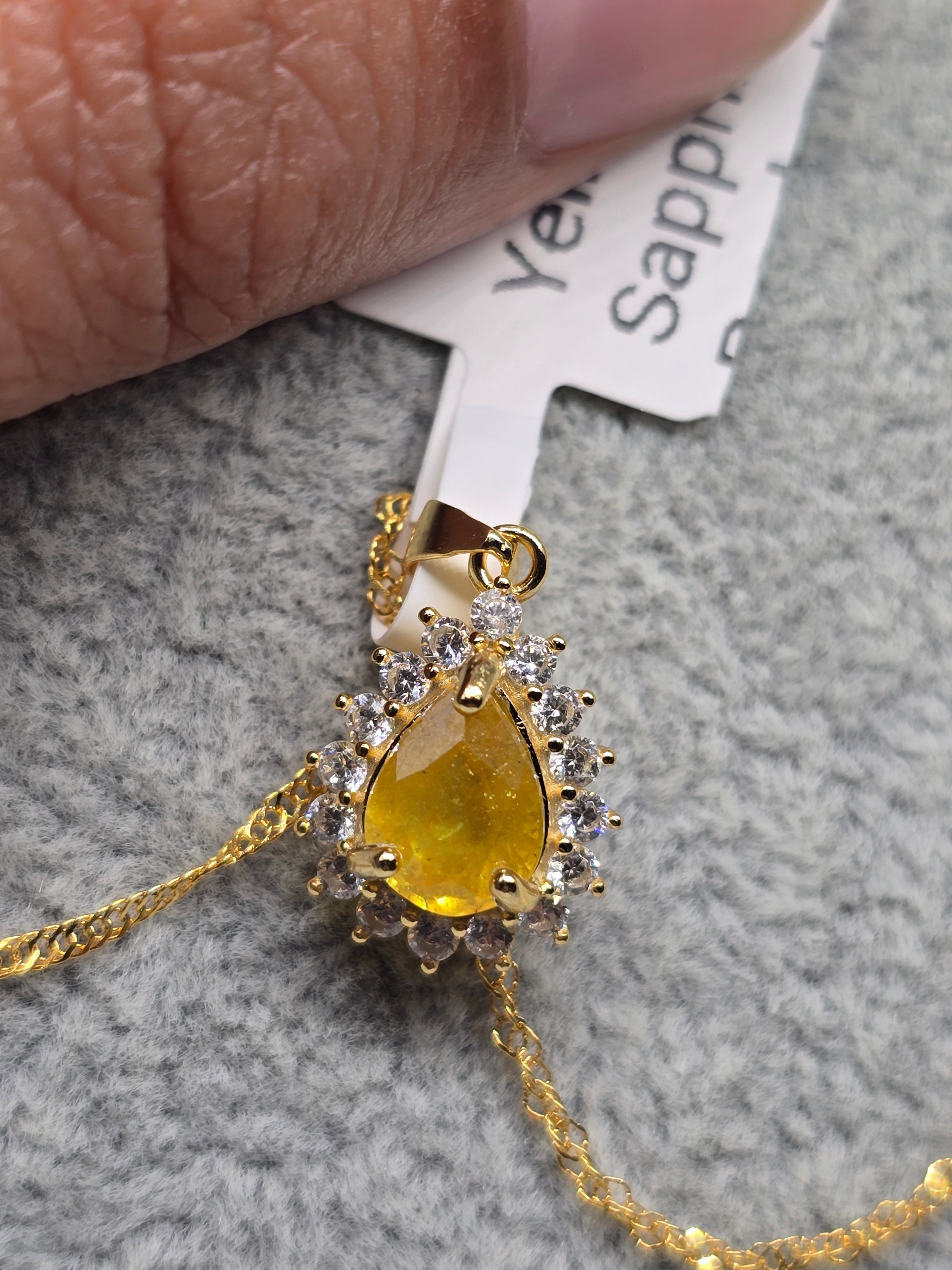 Yellow Sapphire Pendant Necklace – S925 Silver