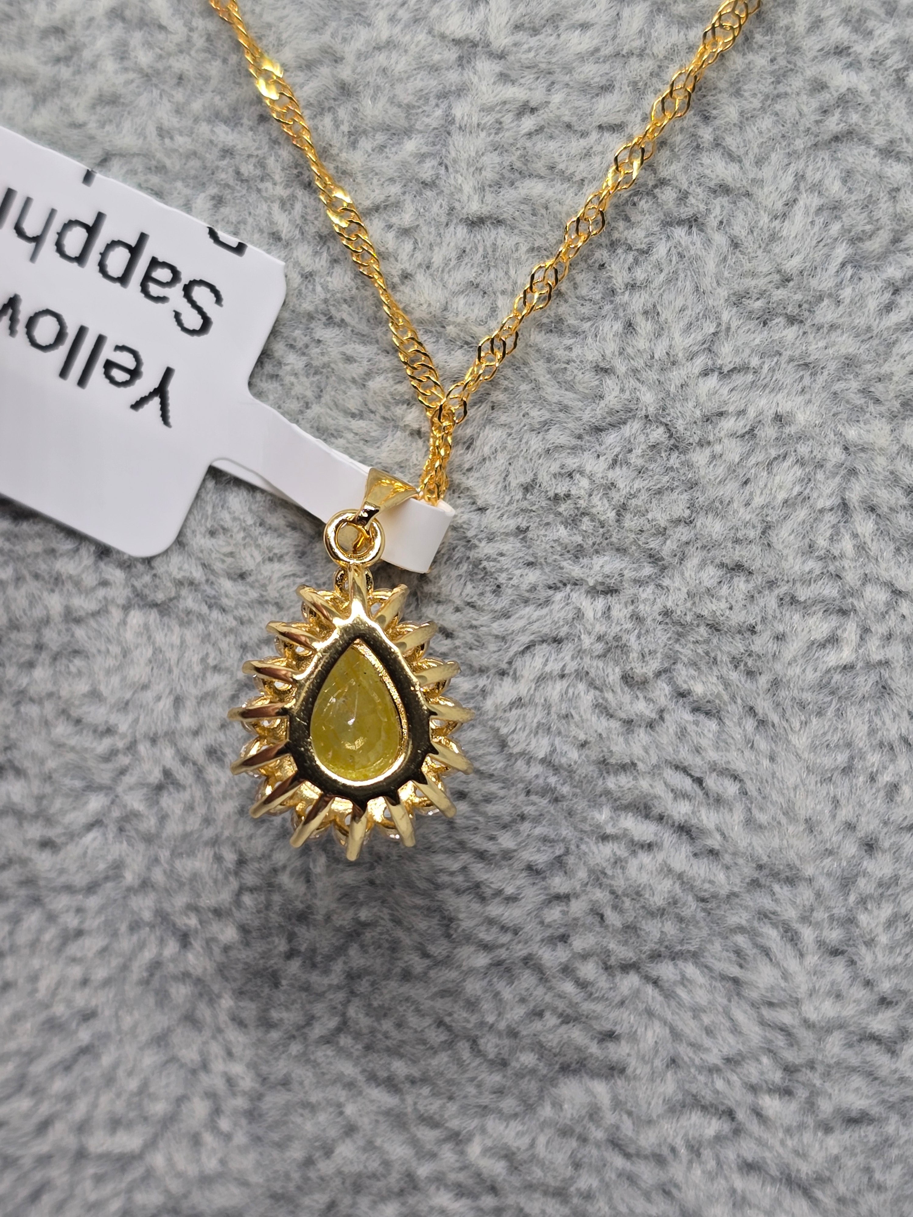 Yellow Sapphire Pendant Necklace – S925 Silver