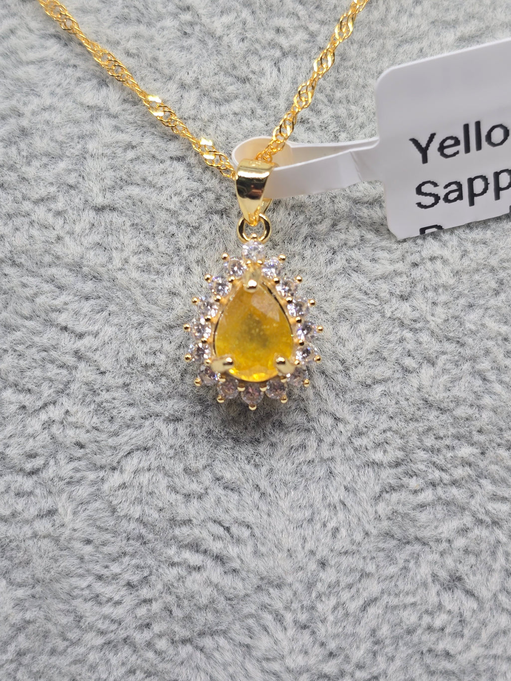 Yellow Sapphire Pendant Necklace – S925 Silver