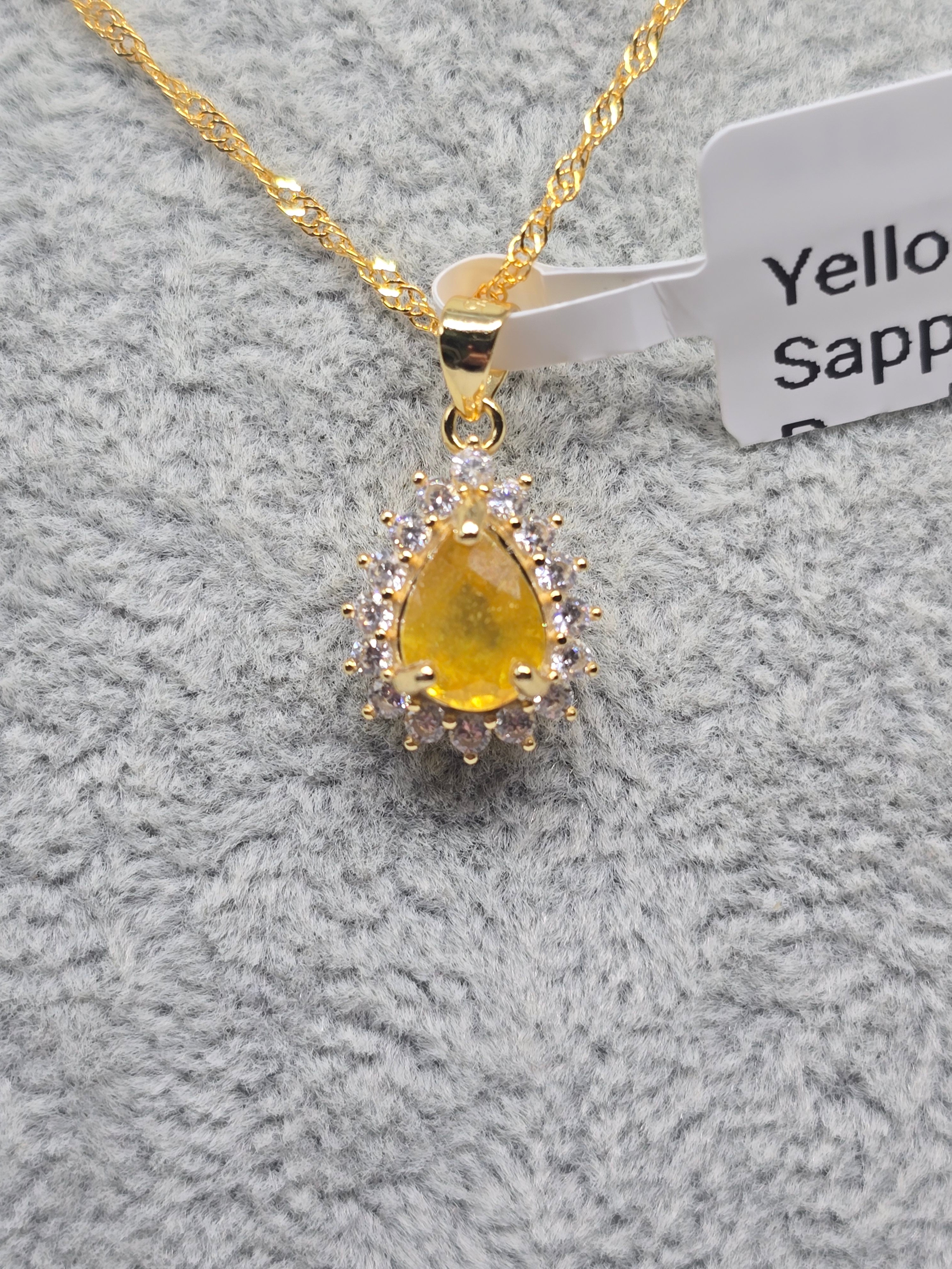 Yellow Sapphire Pendant Necklace – S925 Silver