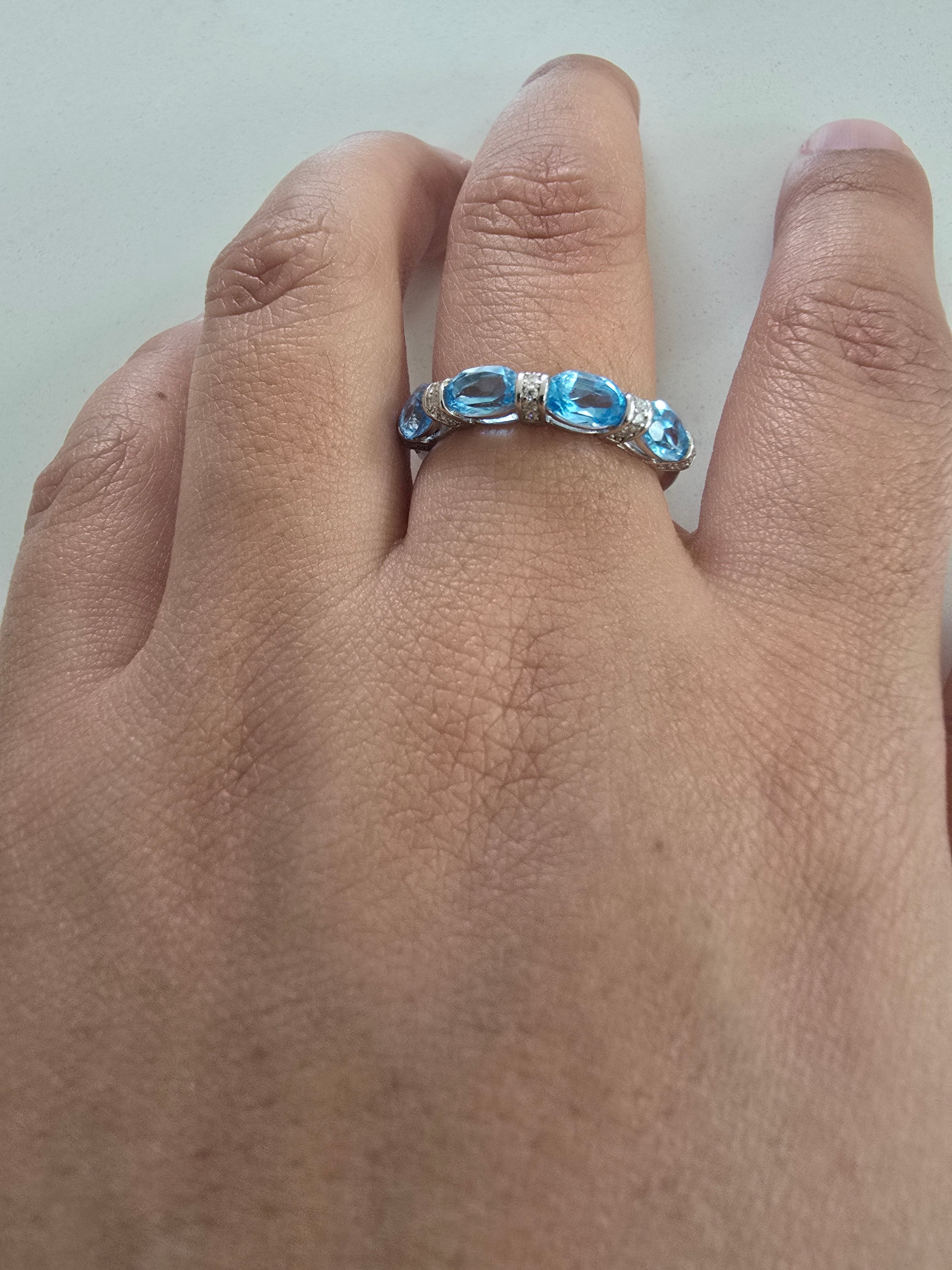 Swiss Blue Topaz Ring – S925 Silver