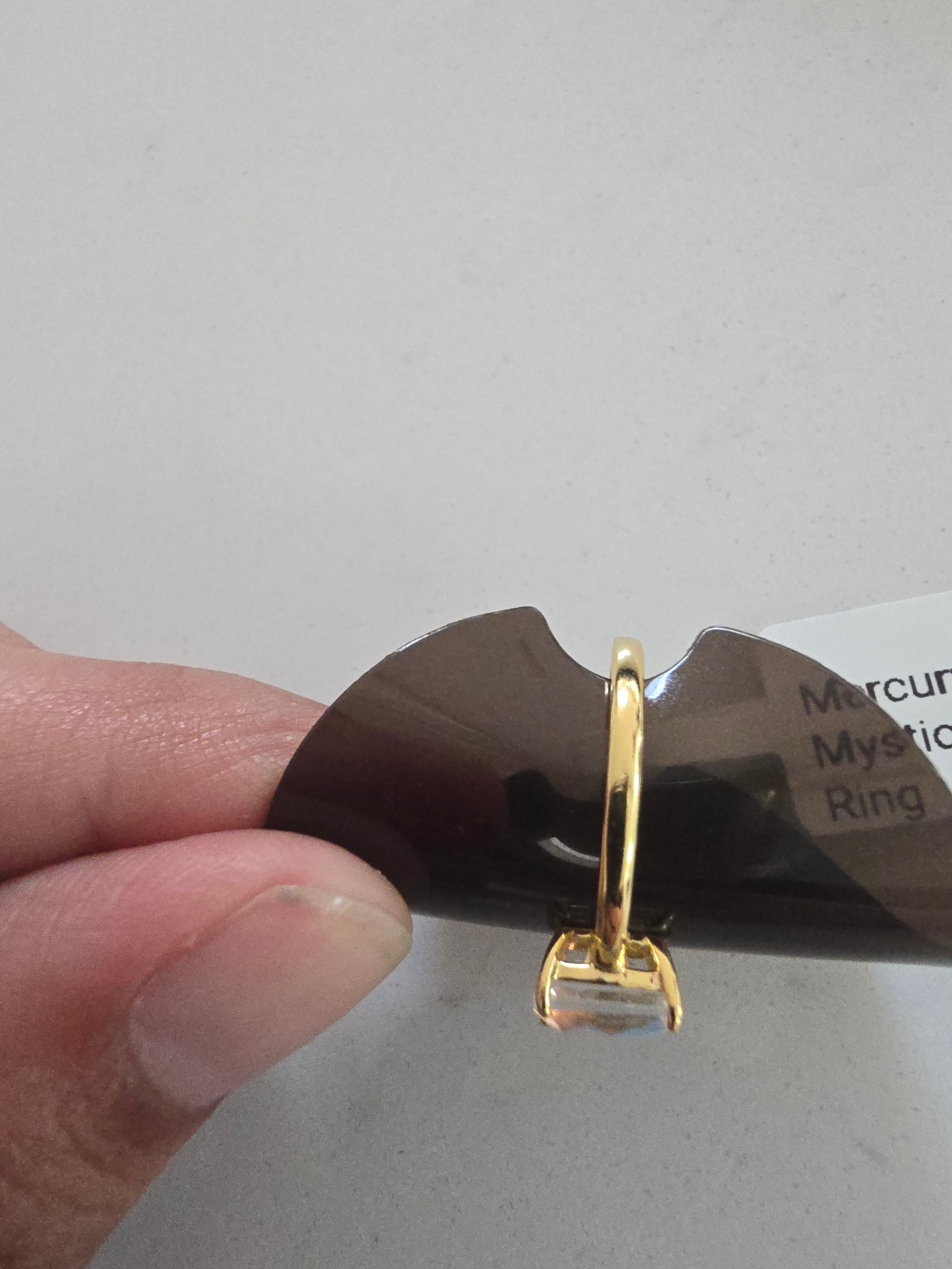 Mercury Mystic Quartz Ring – Yellow Gold S925 Silver