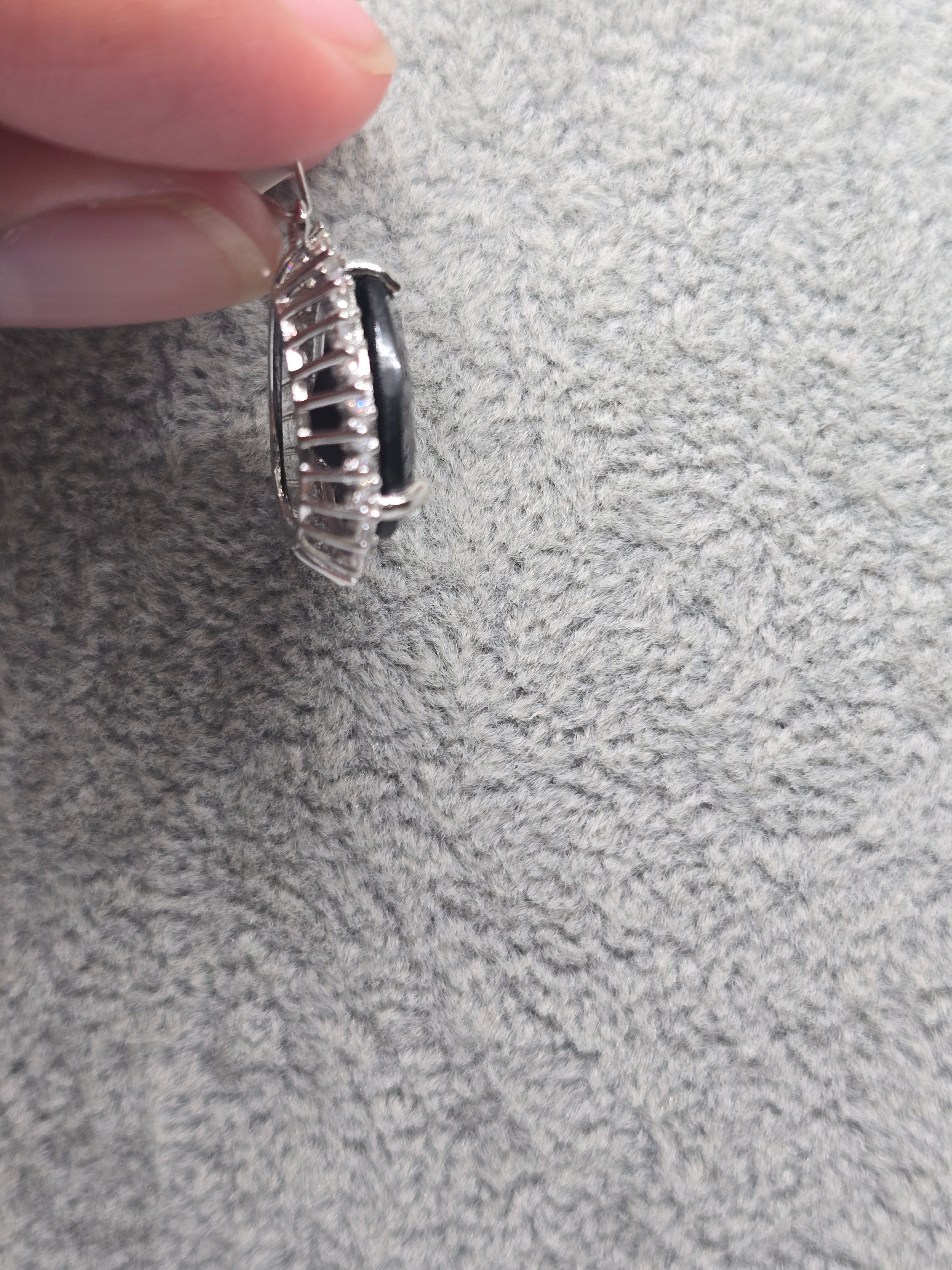 Black Spinel Pear Pendant