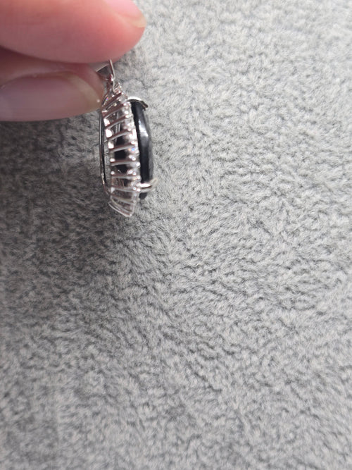 Black Spinel Pear Pendant