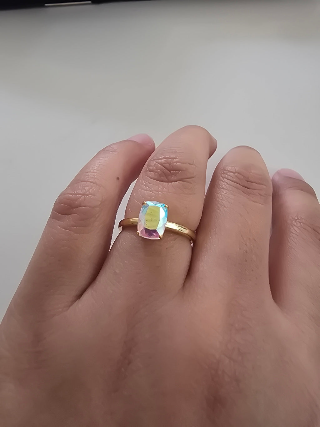 Mercury Mystic Quartz Ring – Yellow Gold S925 Silver