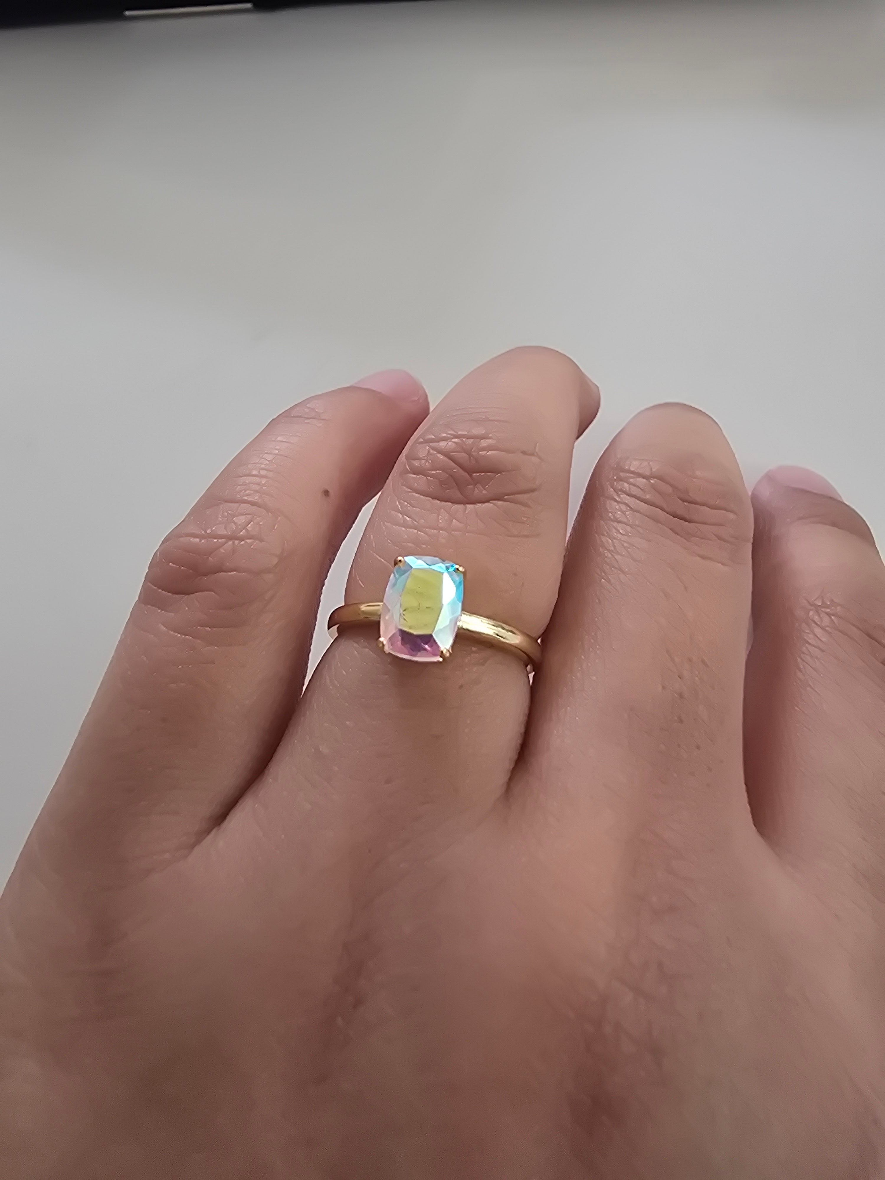 Mercury Mystic Quartz Ring – Yellow Gold S925 Silver