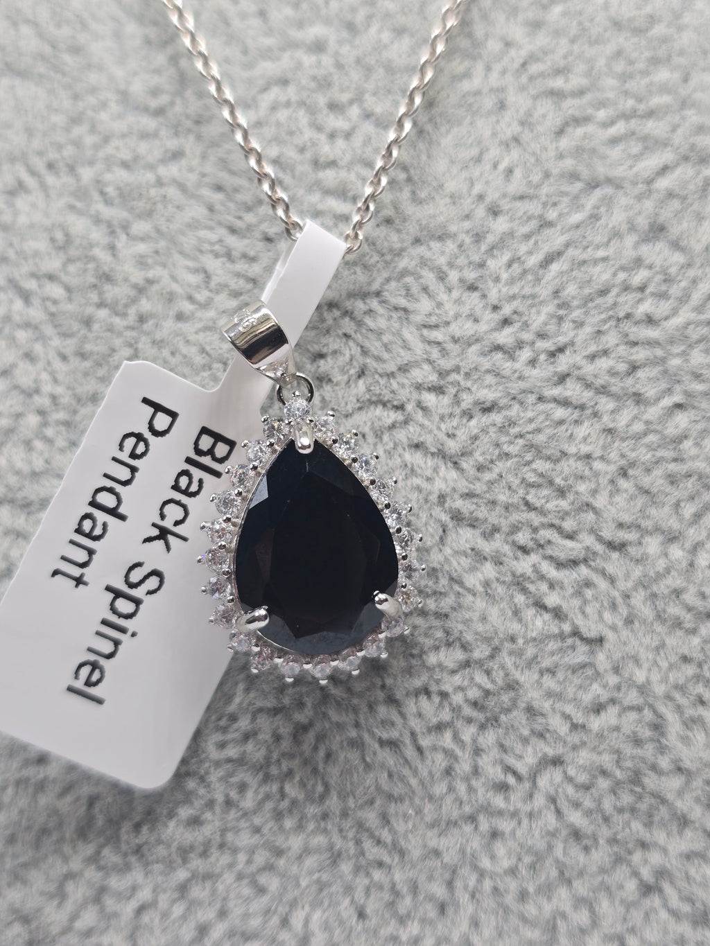 Black Spinel Pear Pendant