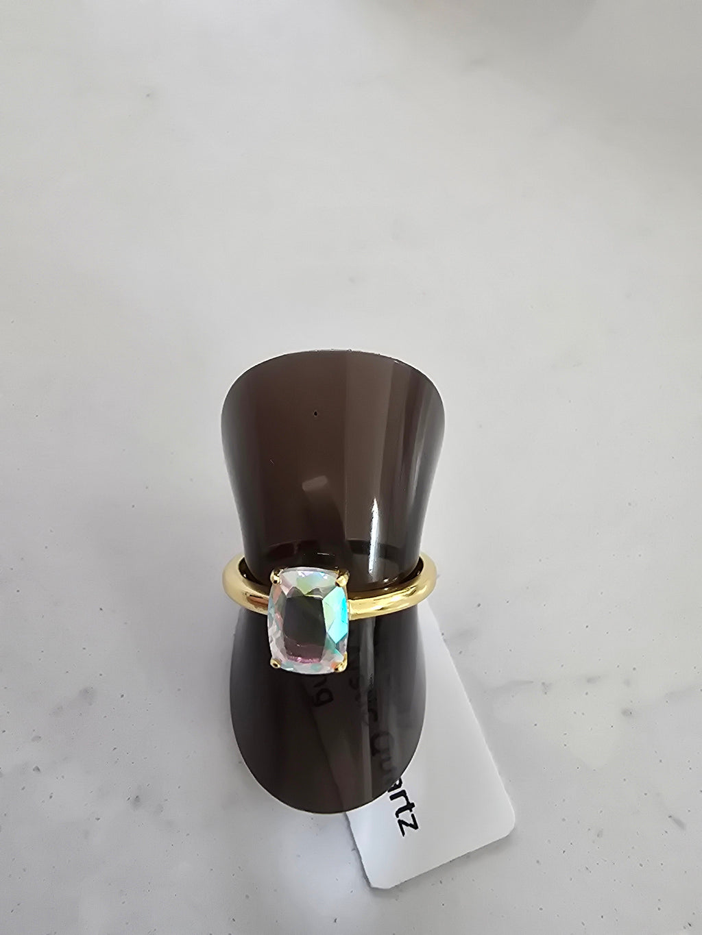 Mercury Mystic Quartz Ring – Yellow Gold S925 Silver