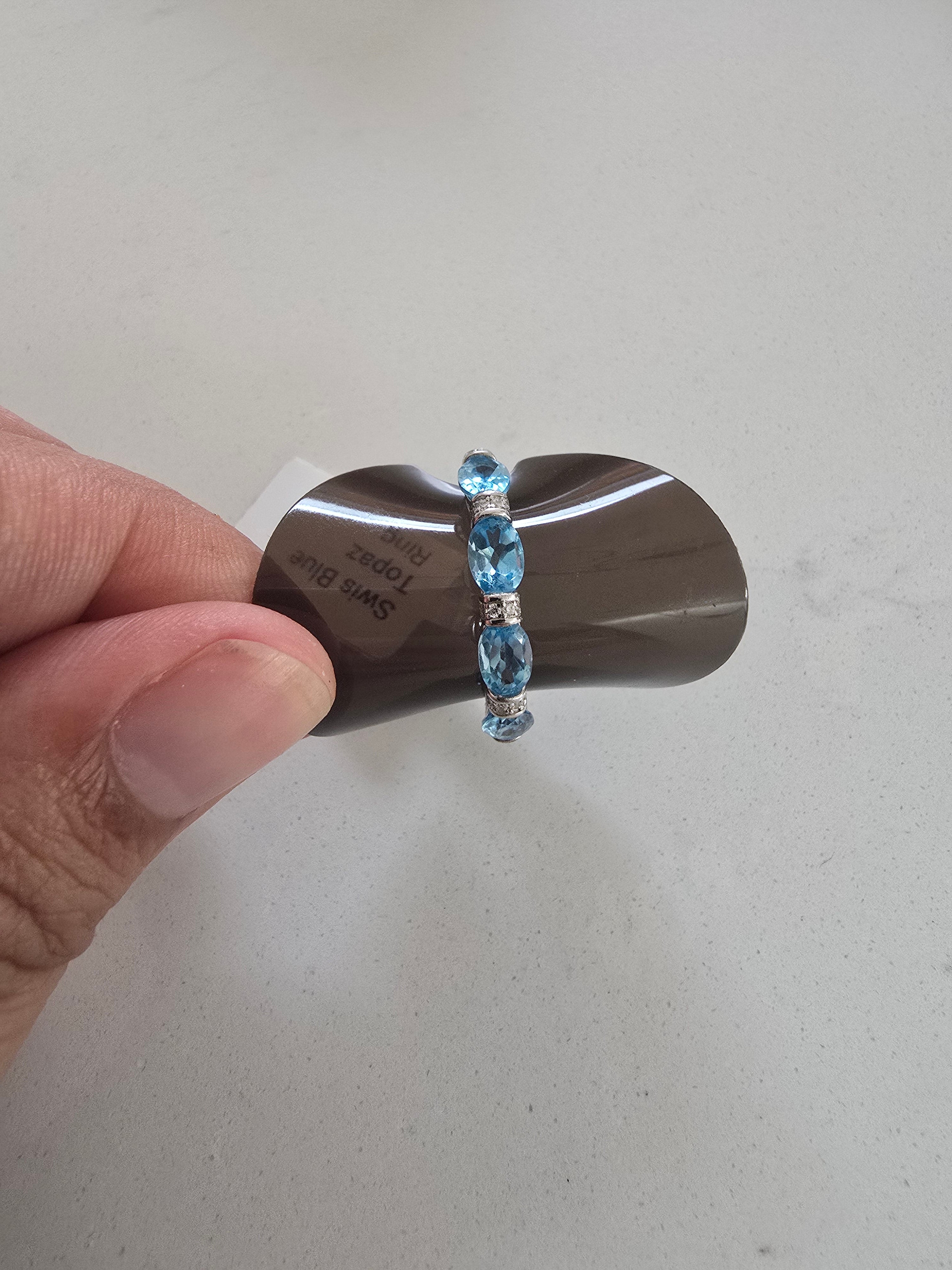 Swiss Blue Topaz Ring – S925 Silver