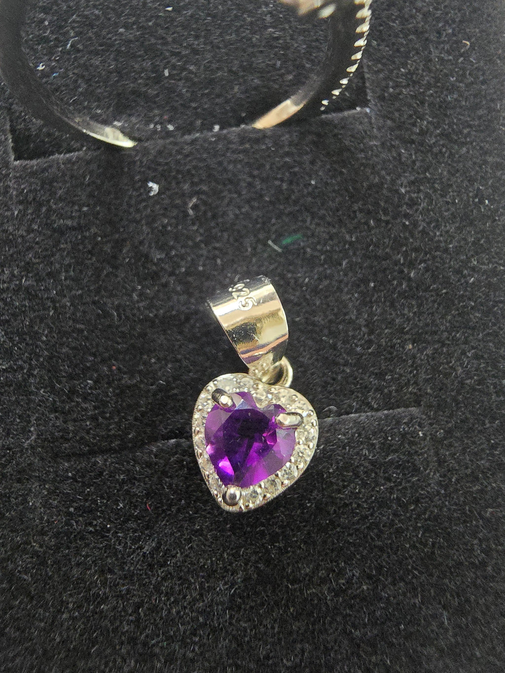 Natural Amethyst Heart Jewellery Set – S925 Silver