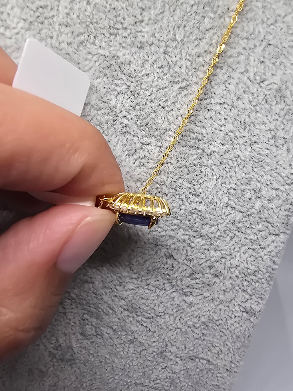 Natural Sapphire Pear Pendant