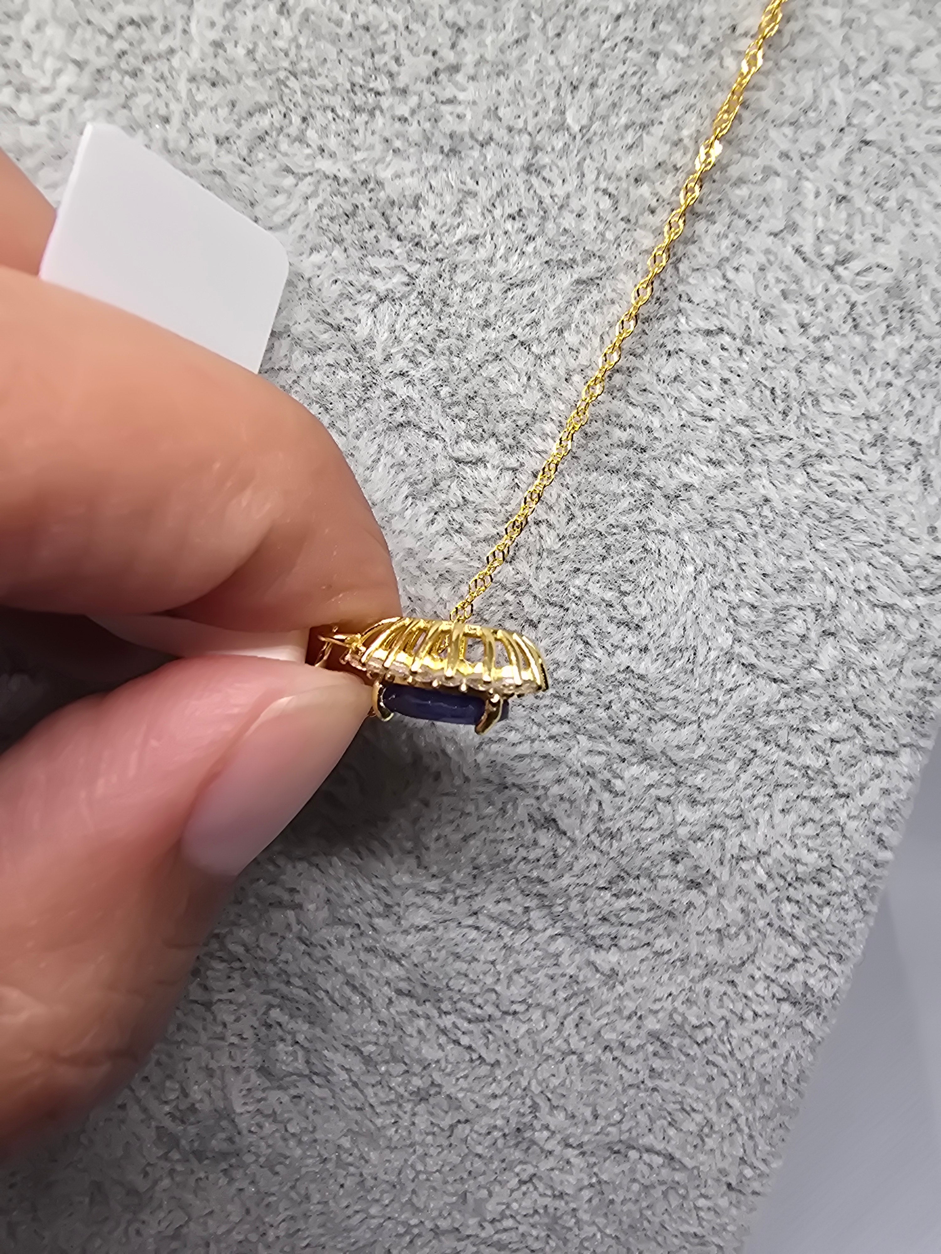 Natural Sapphire Pear Pendant