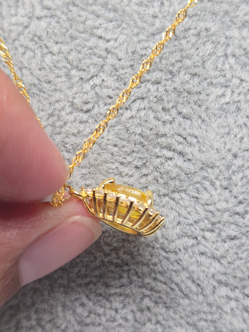 Yellow Sapphire Pendant Necklace – S925 Silver