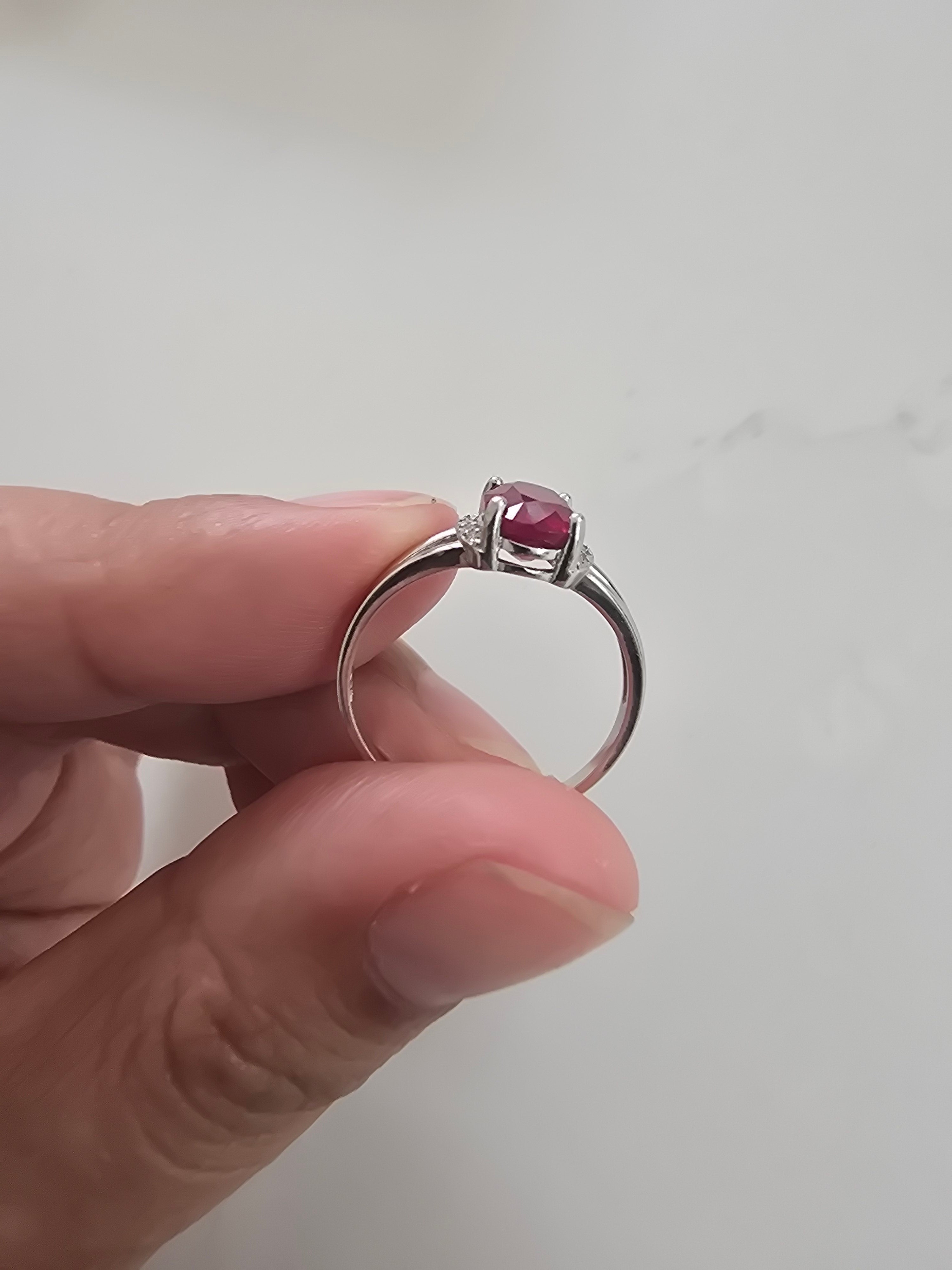 Ruby Solitaire Ring – S925 Silver