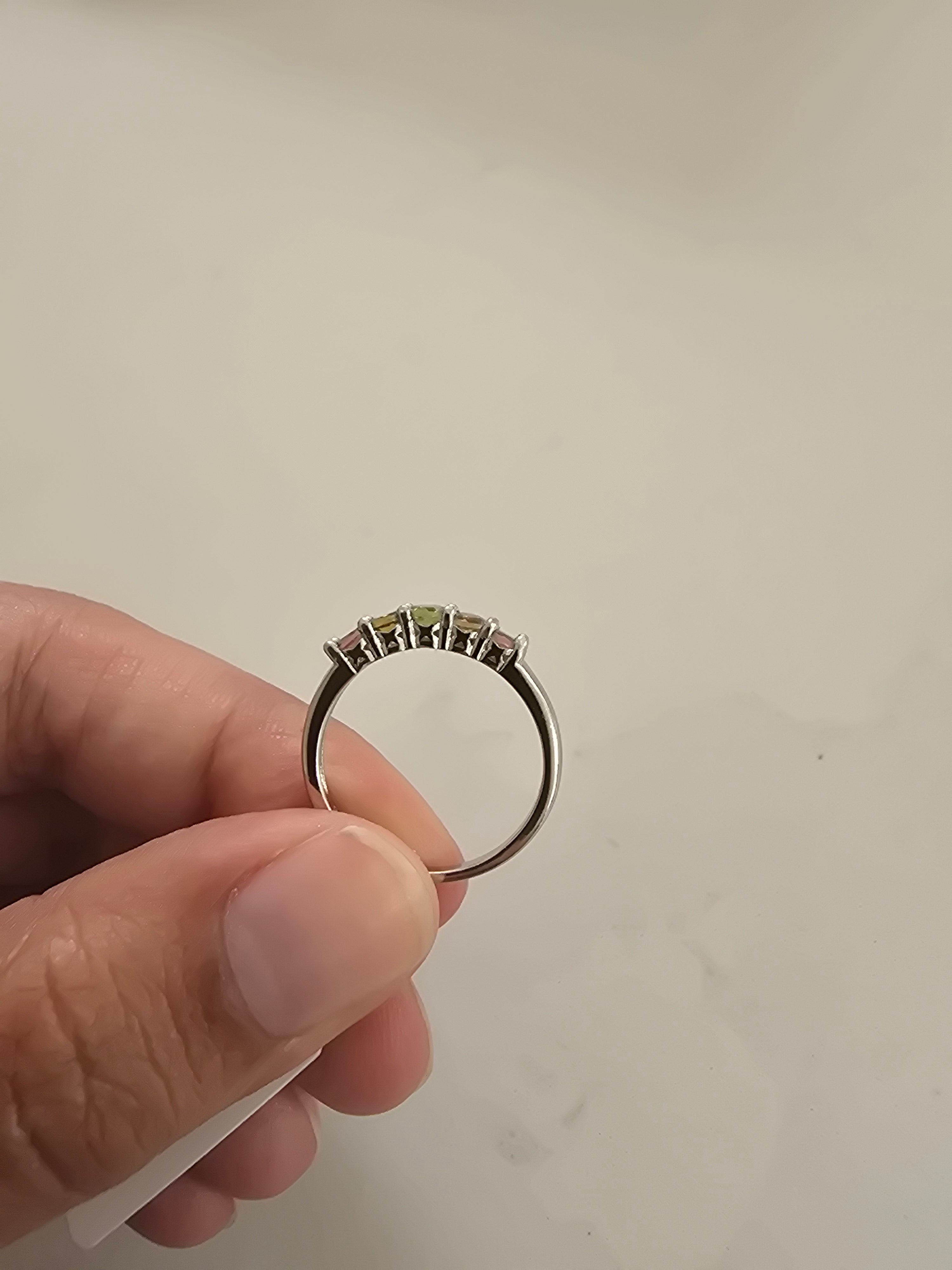 Multi-Colour Tourmaline Ring – S925 Silver