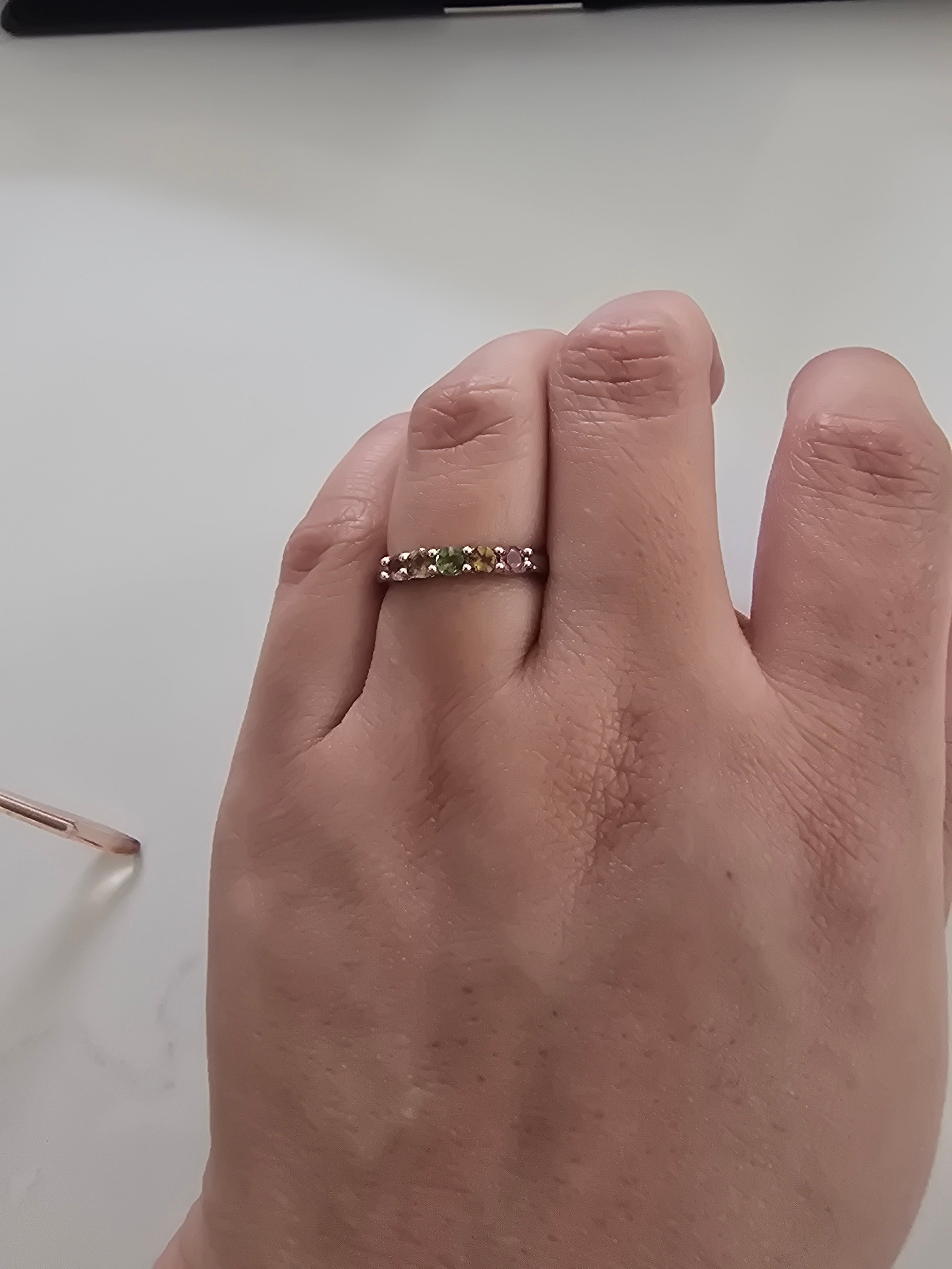 Multi-Colour Tourmaline Ring – S925 Silver