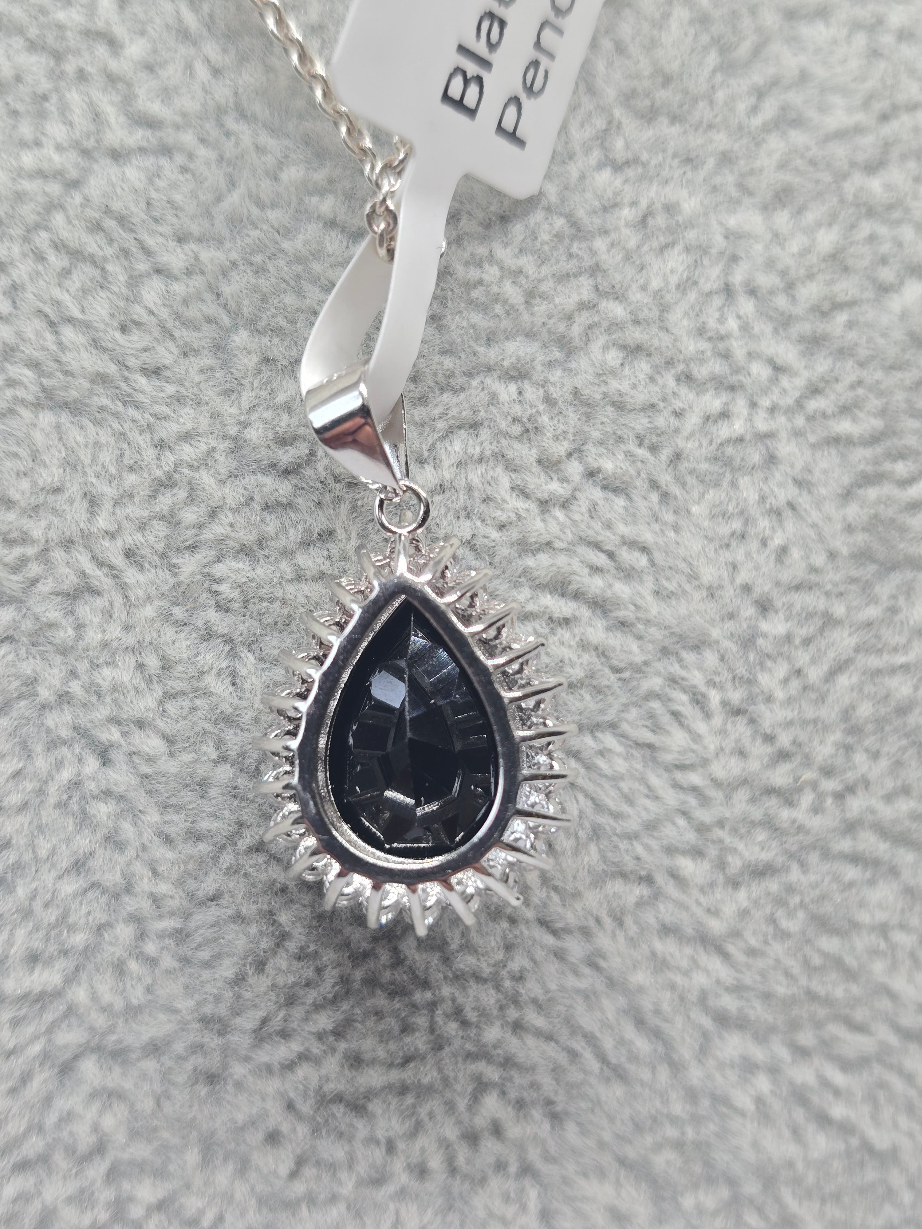 Black Spinel Pear Pendant