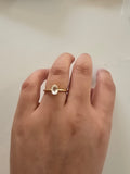 White Topaz Solitaire Ring – Gold Plated S925 Silver