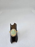 Natural Australian Opal Ring S925 Gold Plated