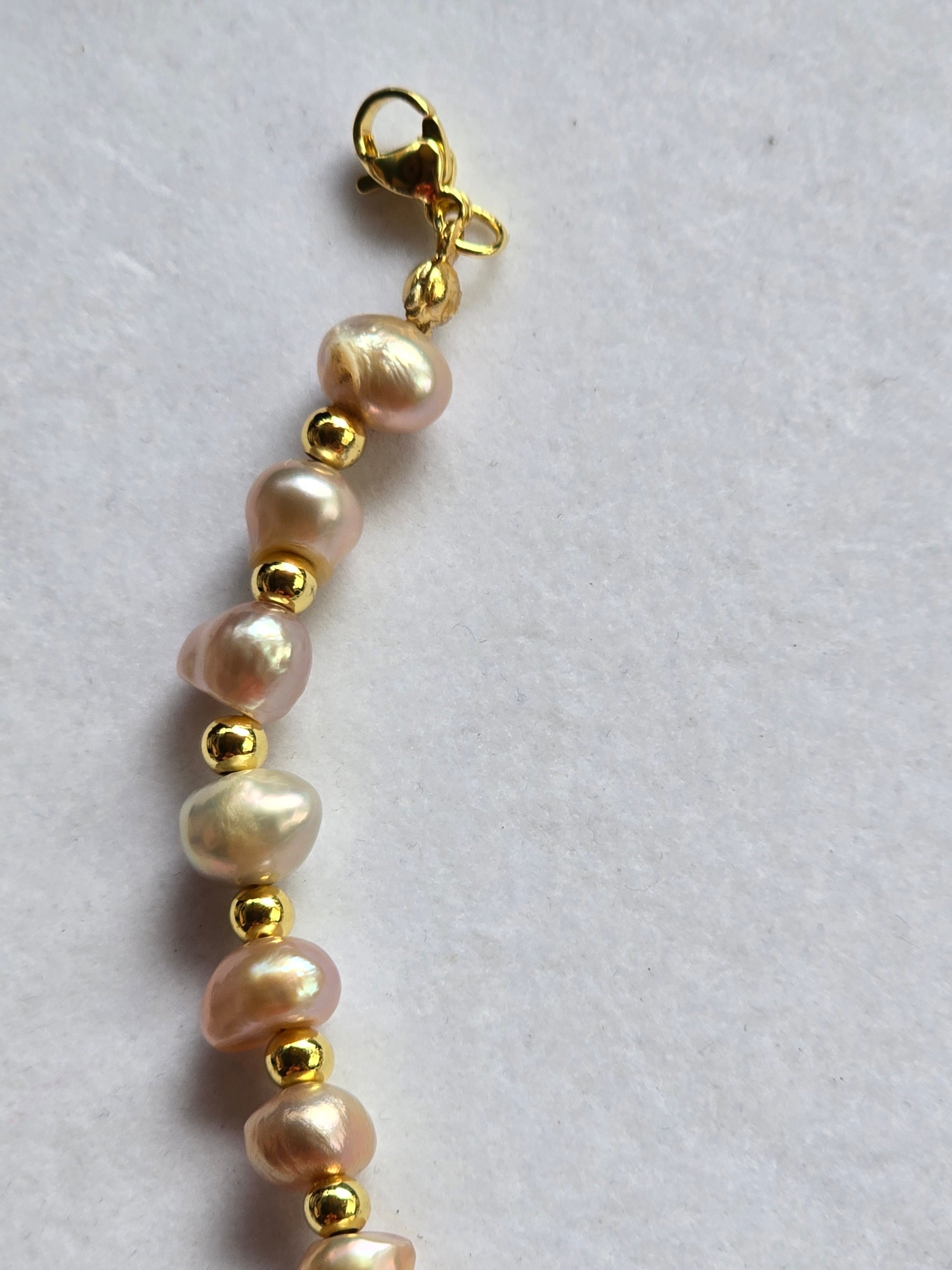 Real Pink Baroque Freshwater Pearl Bracelet | 7.5–10 Inch