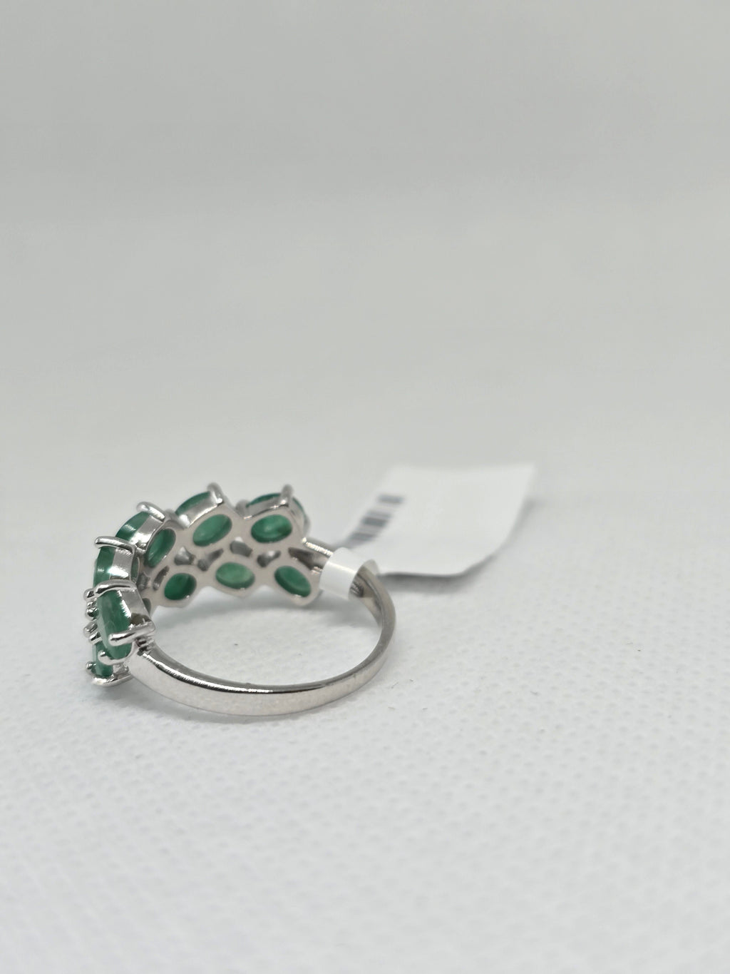 Natural Emerald Cluster Ring – S925 Sterling Silver