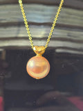 Edison Blush Pink Pearl Floating Necklace | S925 Bolo Box Chain