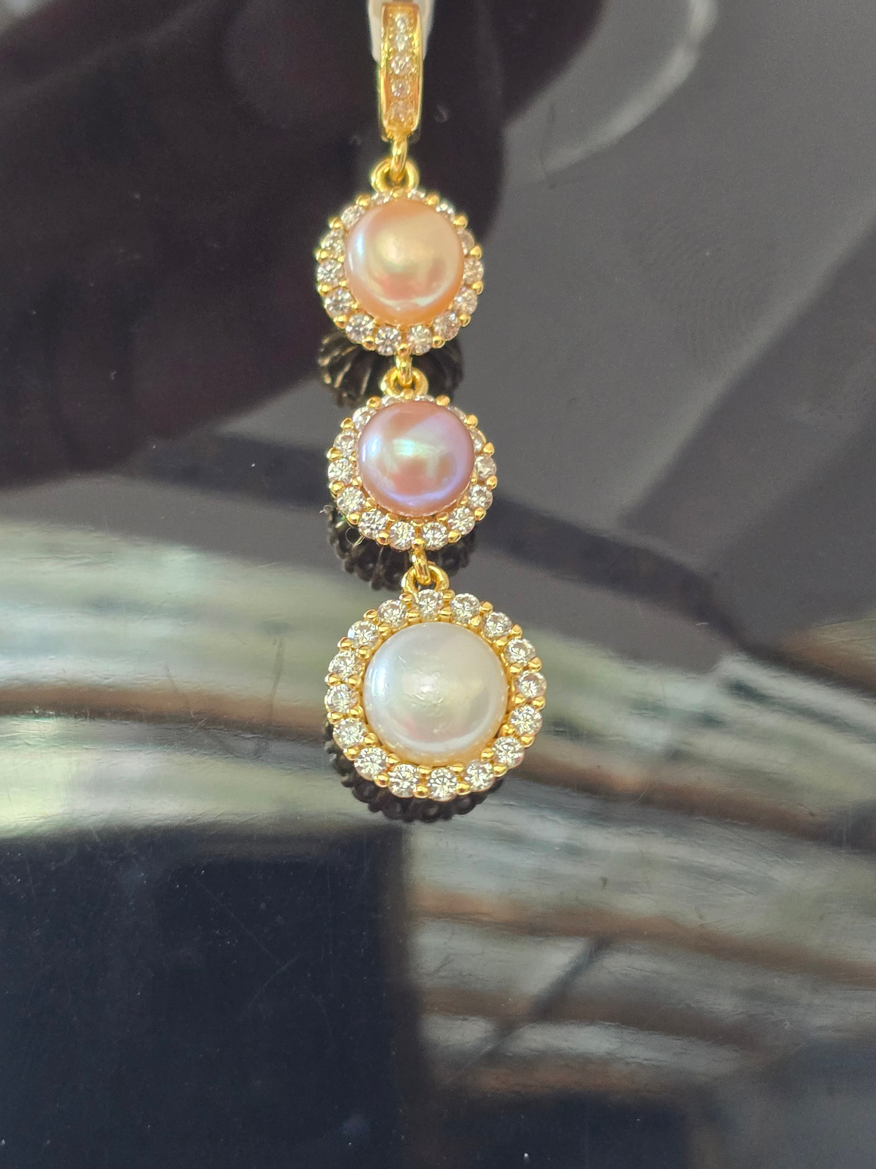 Triple Freshwater Pearl Drop Pendant