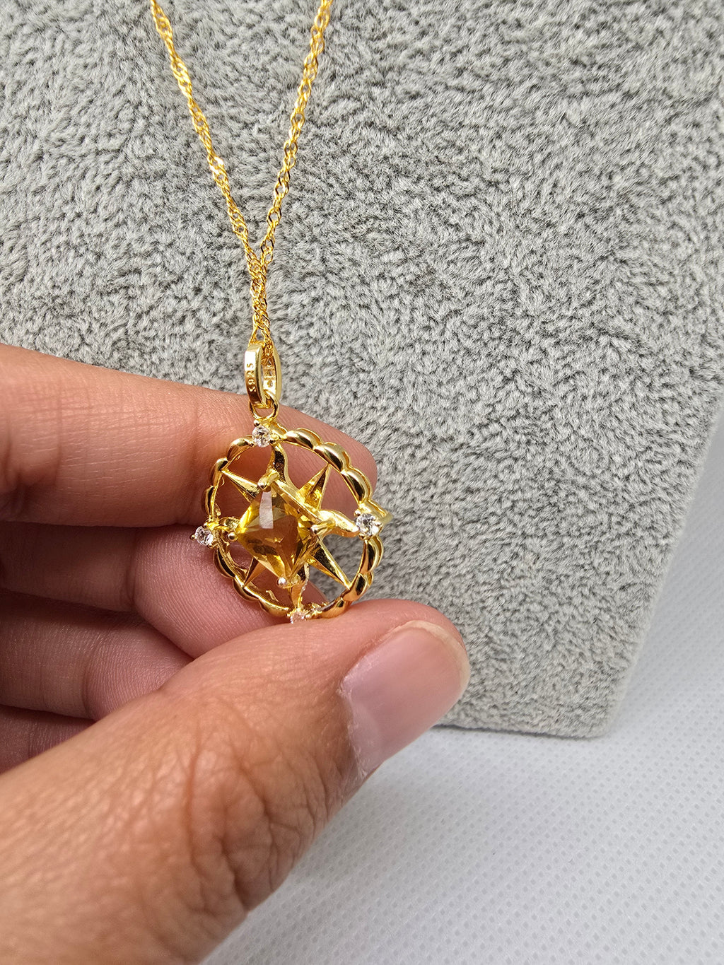Natural Citrine Pendant – S925 Setting