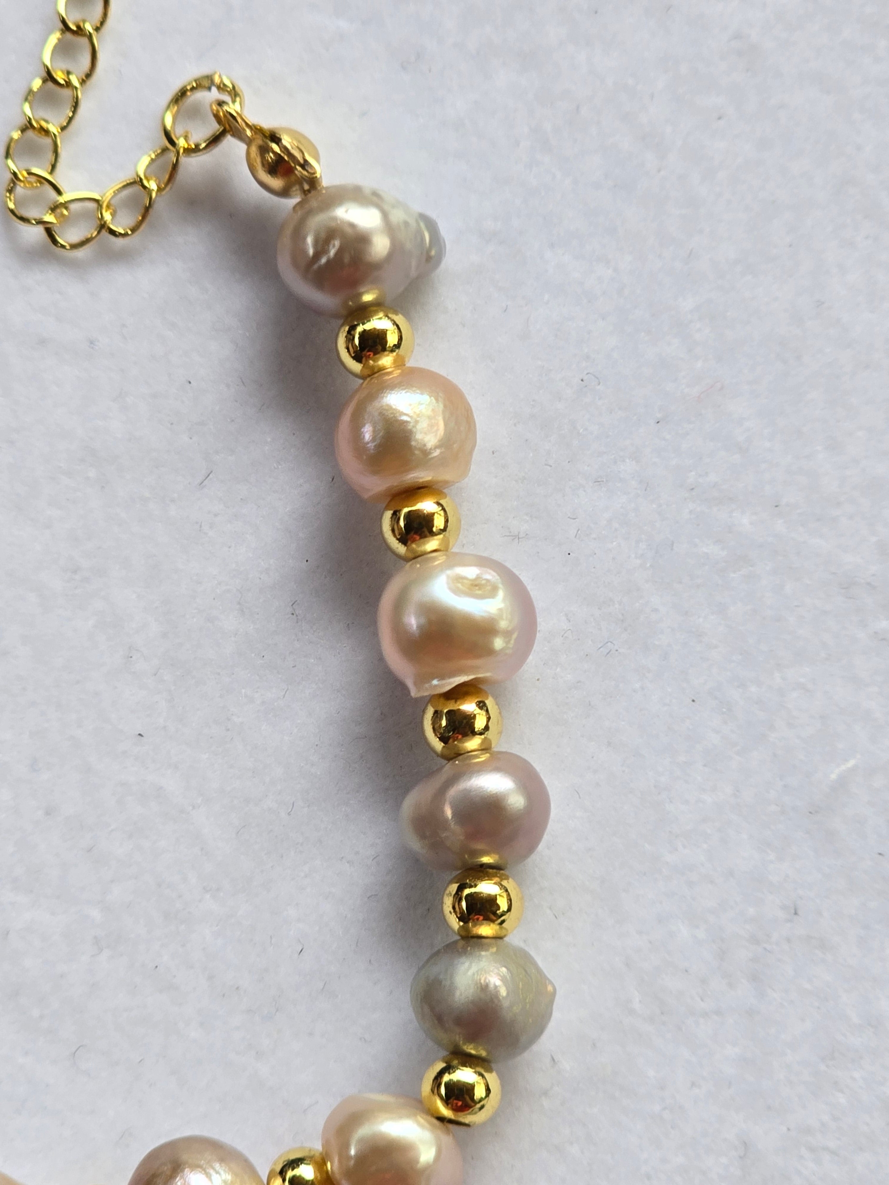 Real Pink Baroque Freshwater Pearl Bracelet | 7.5–10 Inch