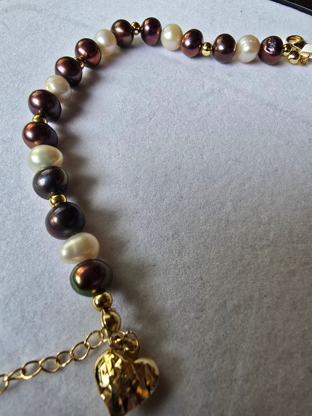 Real Purple & White Baroque Freshwater Pearl Bracelet  | 7–9 Inch