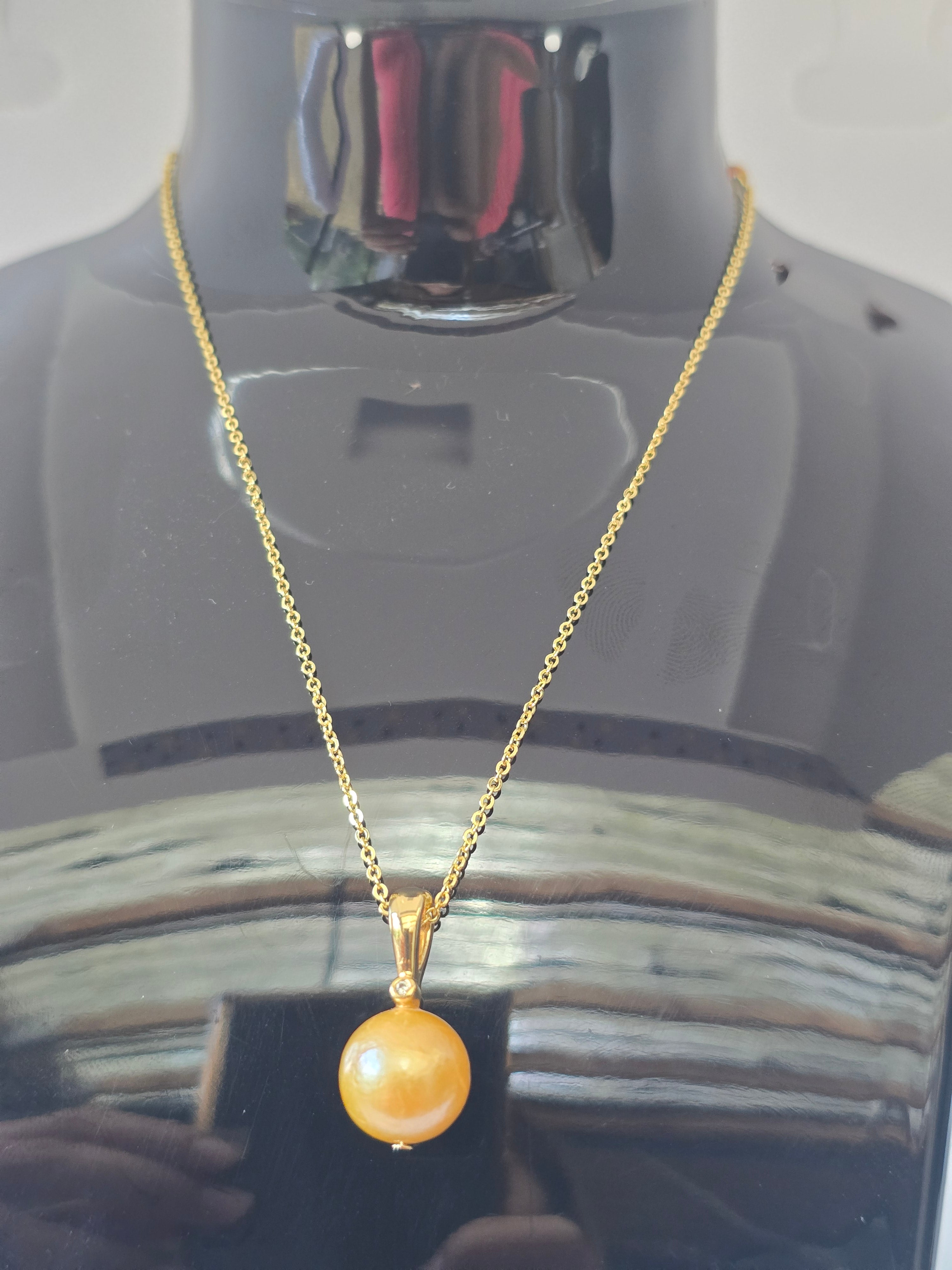Golden Edison Pearl Necklace | Bolo Style S925 Gold-Plated Chain
