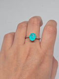 Paraiba Doublet Quartz Solitaire Ring in S925 Silver