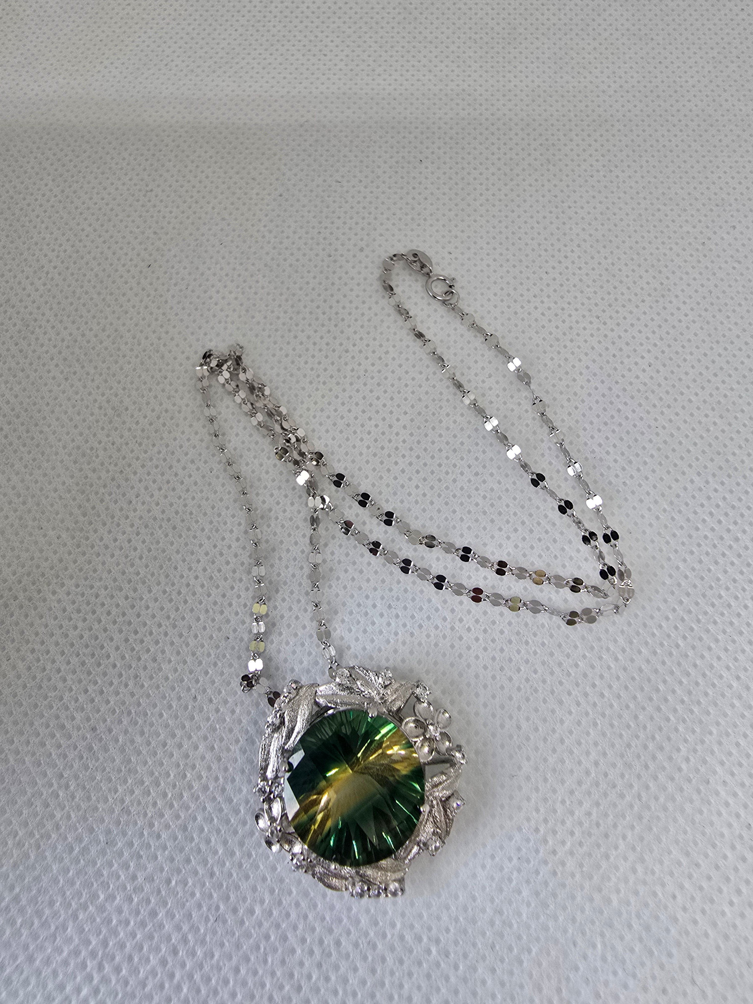 Mystic Quartz Necklace – S925 Silver Setting
