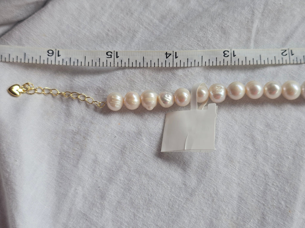 White Baroque Freshwater Pearl Choker