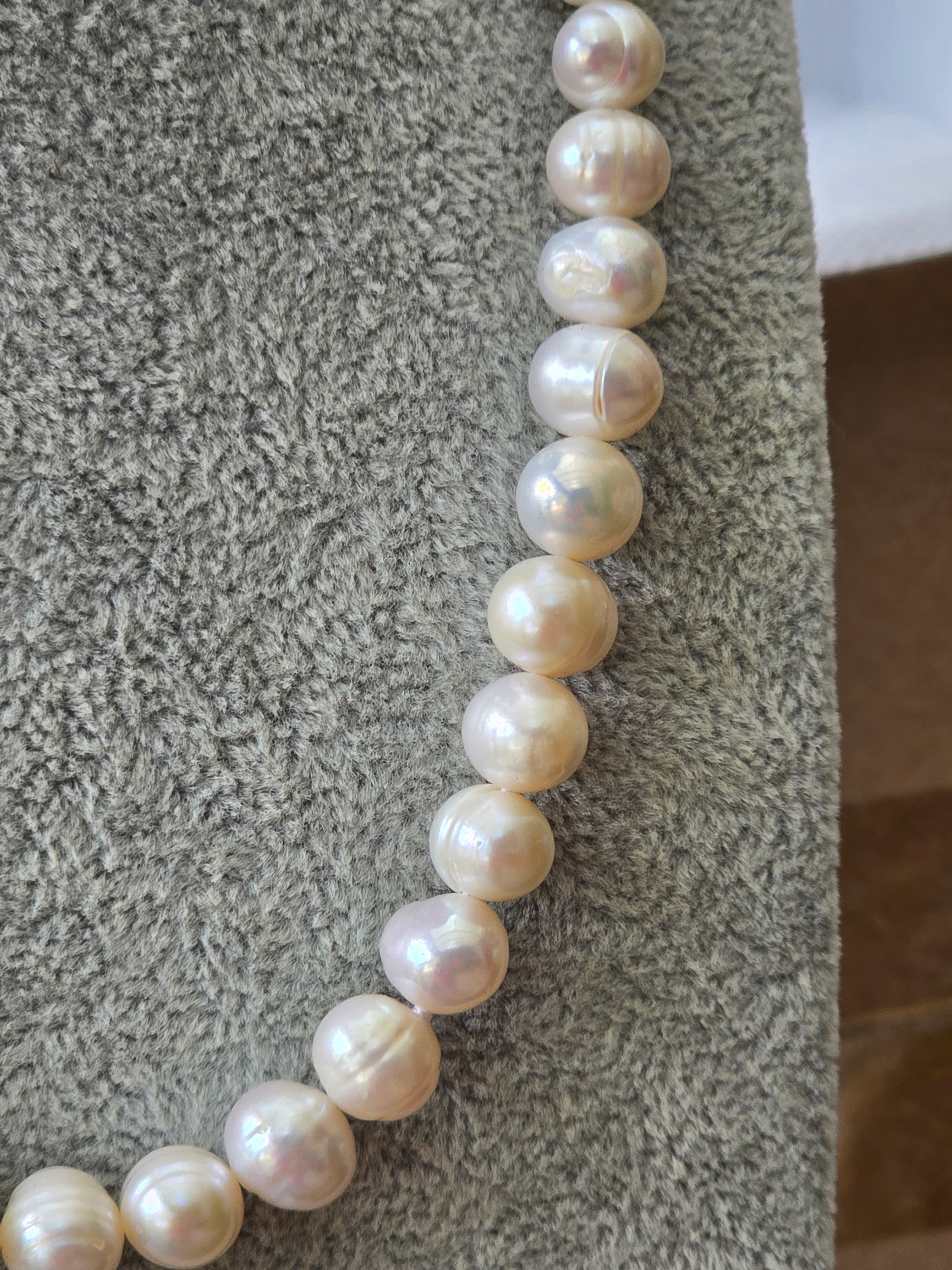 White Baroque Freshwater Pearl Choker