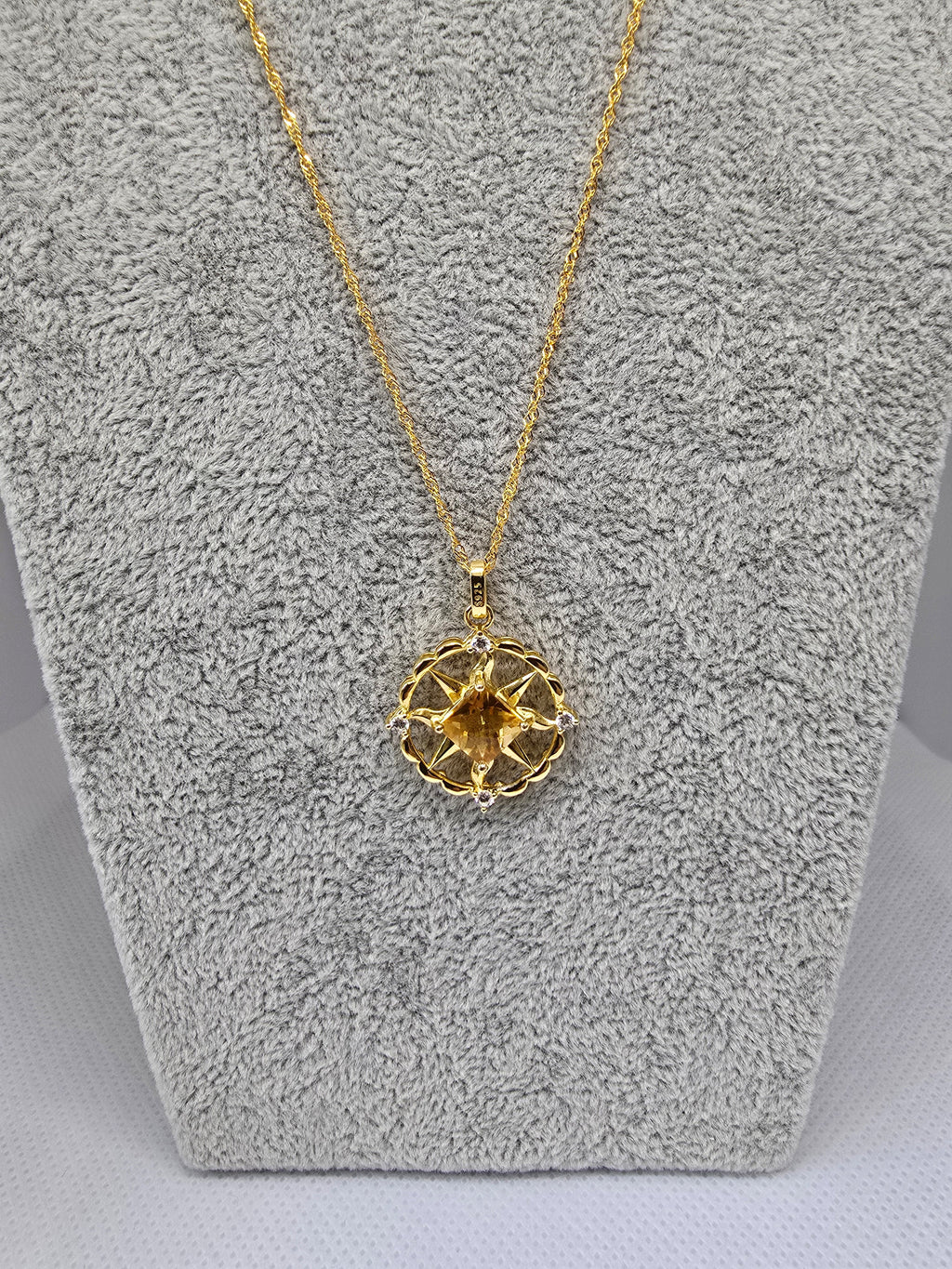 Natural Citrine Pendant – S925 Setting