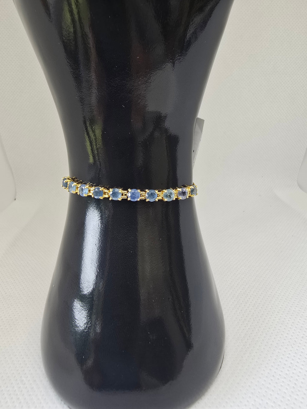 Blue Sapphire Bolo Bracelet – S925 Gold Setting