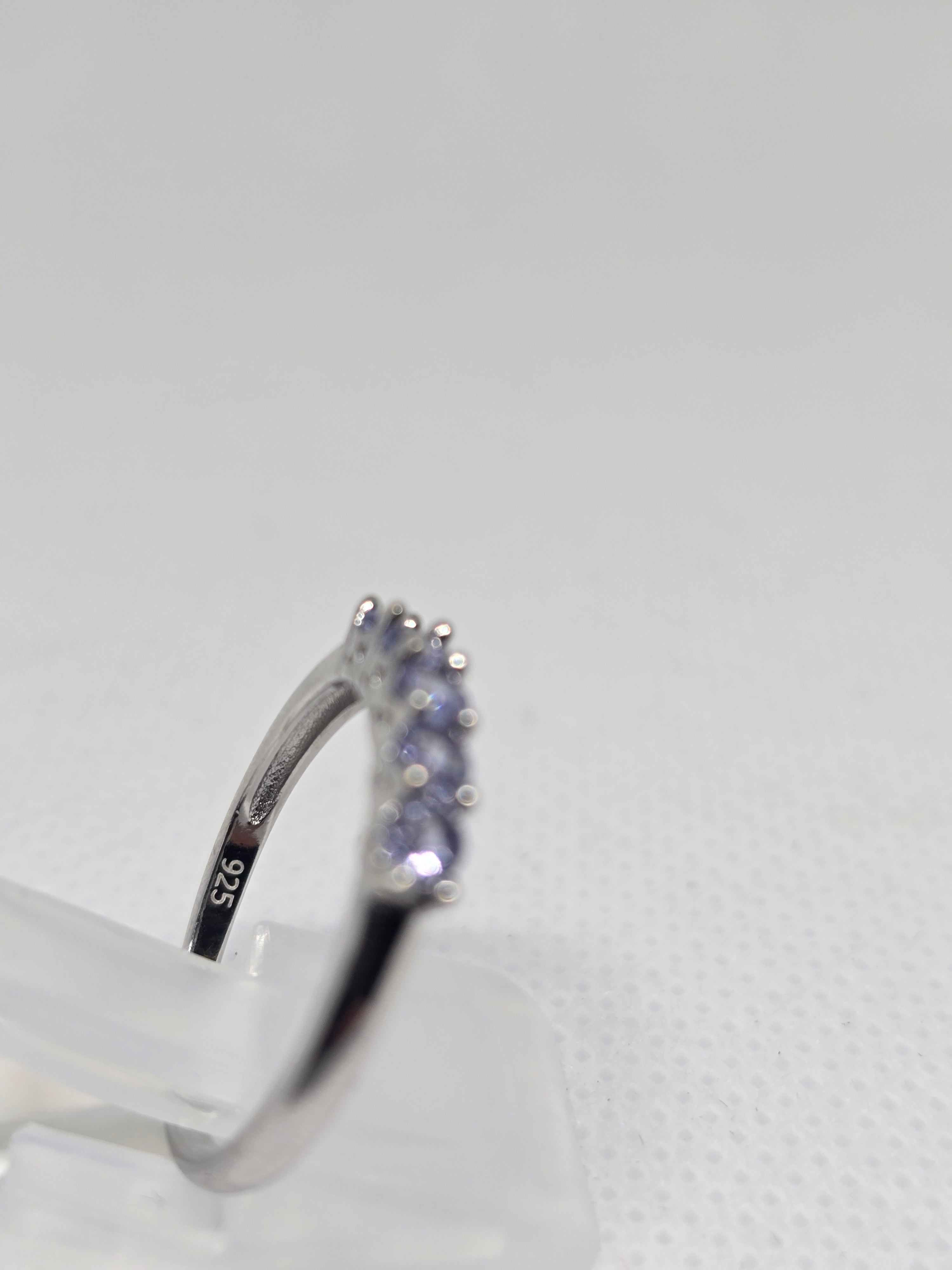 Tanzanite Five-Stone Eternity Band Ring in S925 Silver
