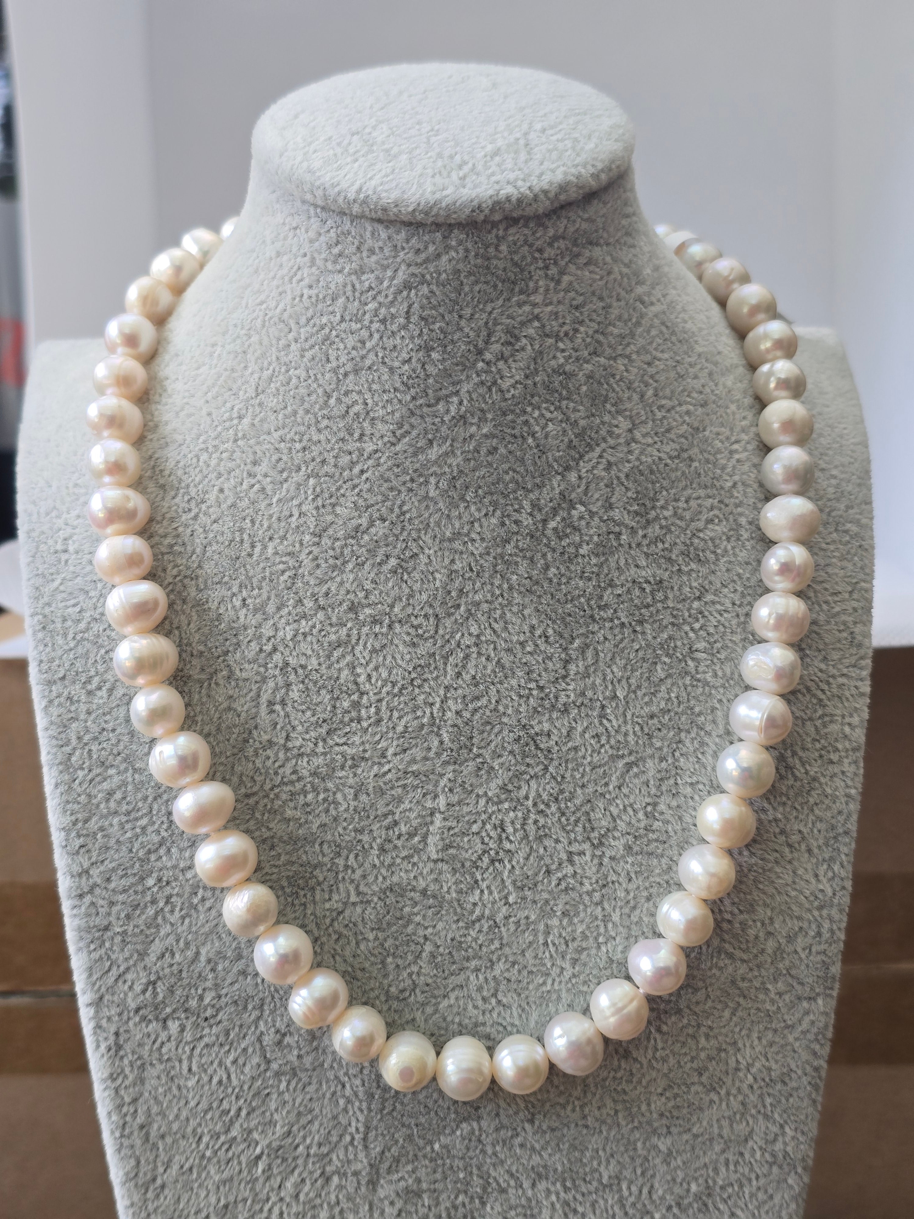 White Baroque Freshwater Pearl Choker