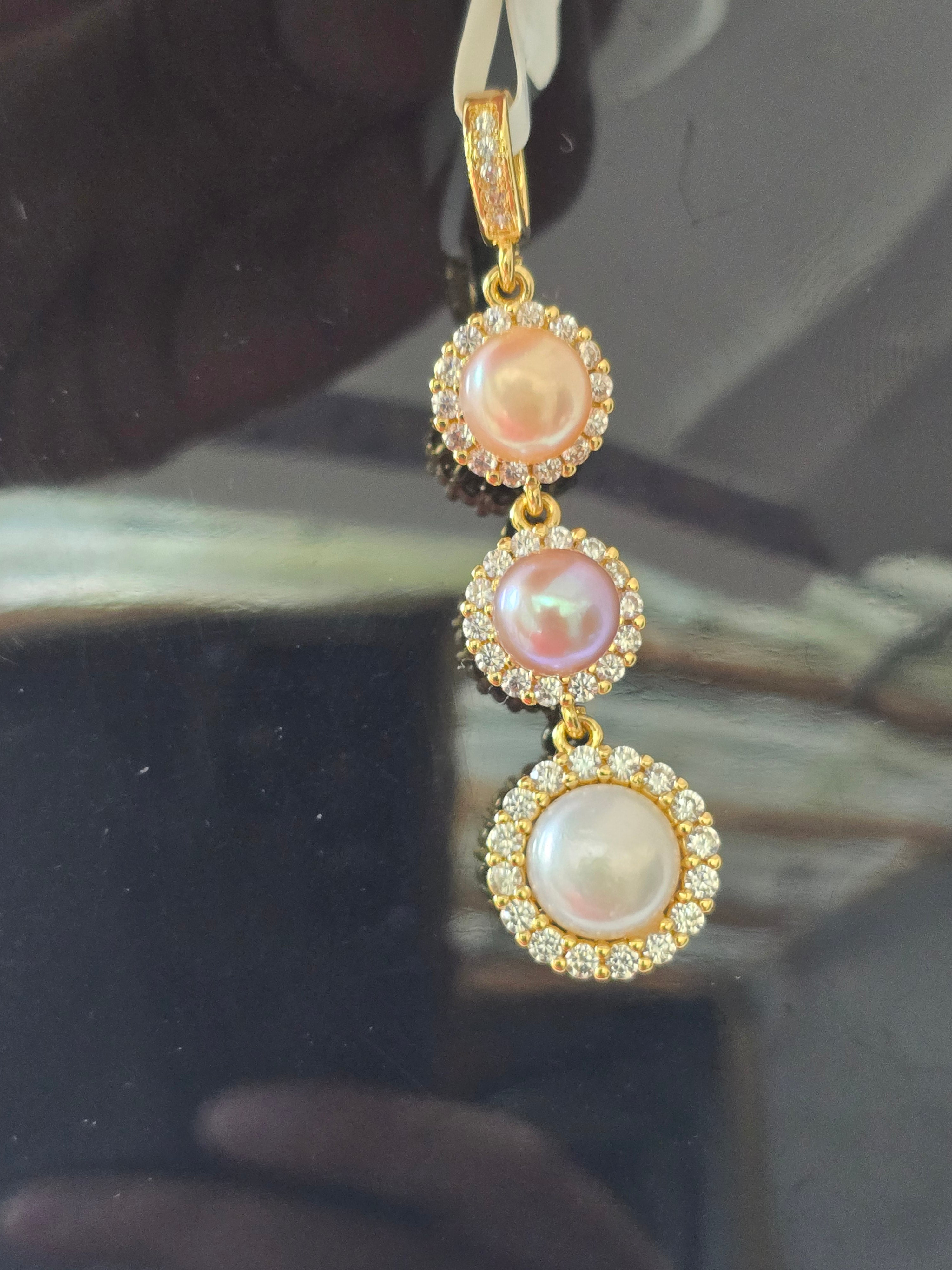 Triple Freshwater Pearl Drop Pendant