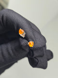 Orange Opal Stud Earrings – S925 Sterling Silver