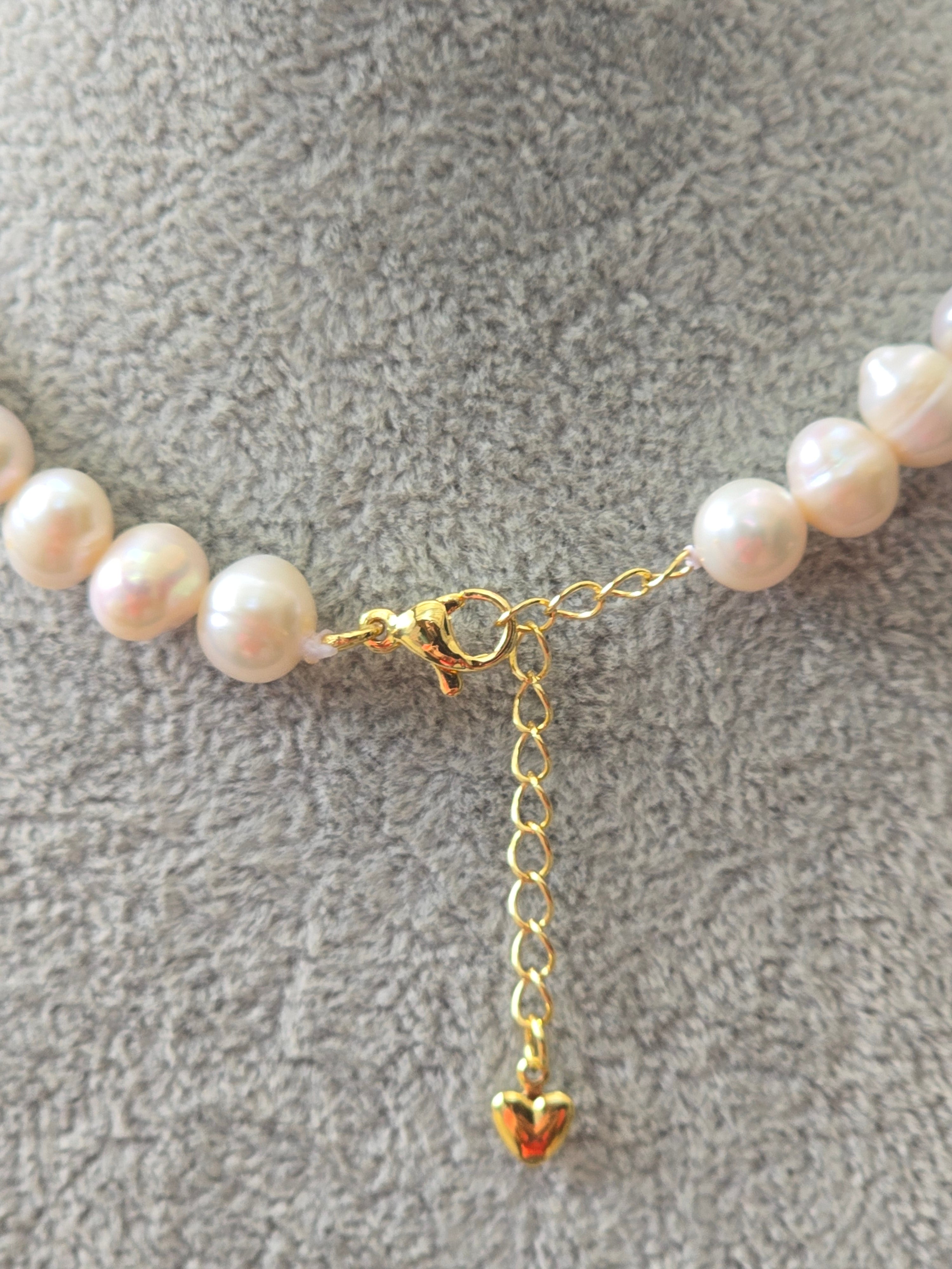 White Baroque Freshwater Pearl Choker
